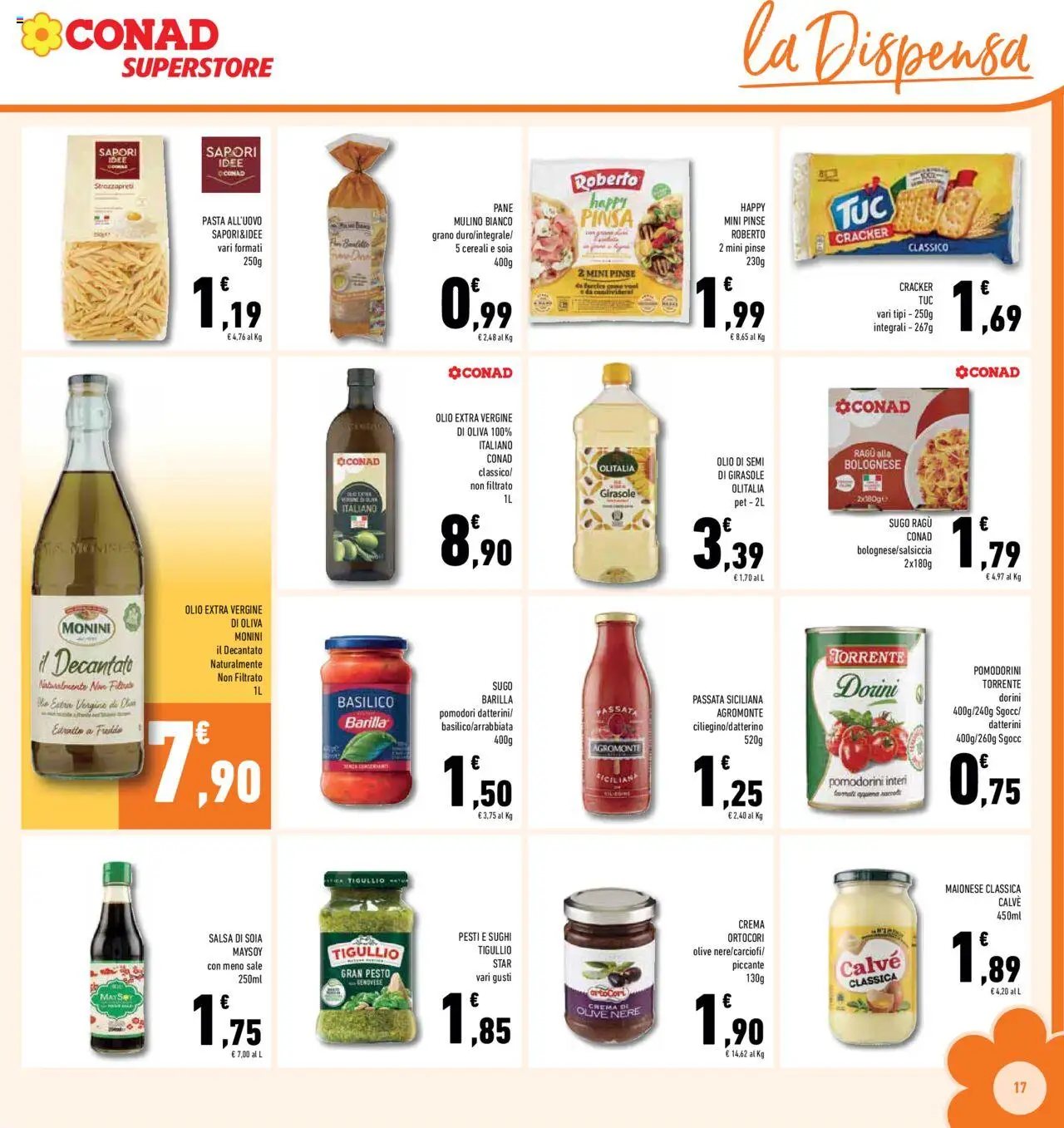 Volantino Conad del 08.10.2025 | Pagina: 17 | Prodotti: Maionese, Olio, Pomodori, Sugo
