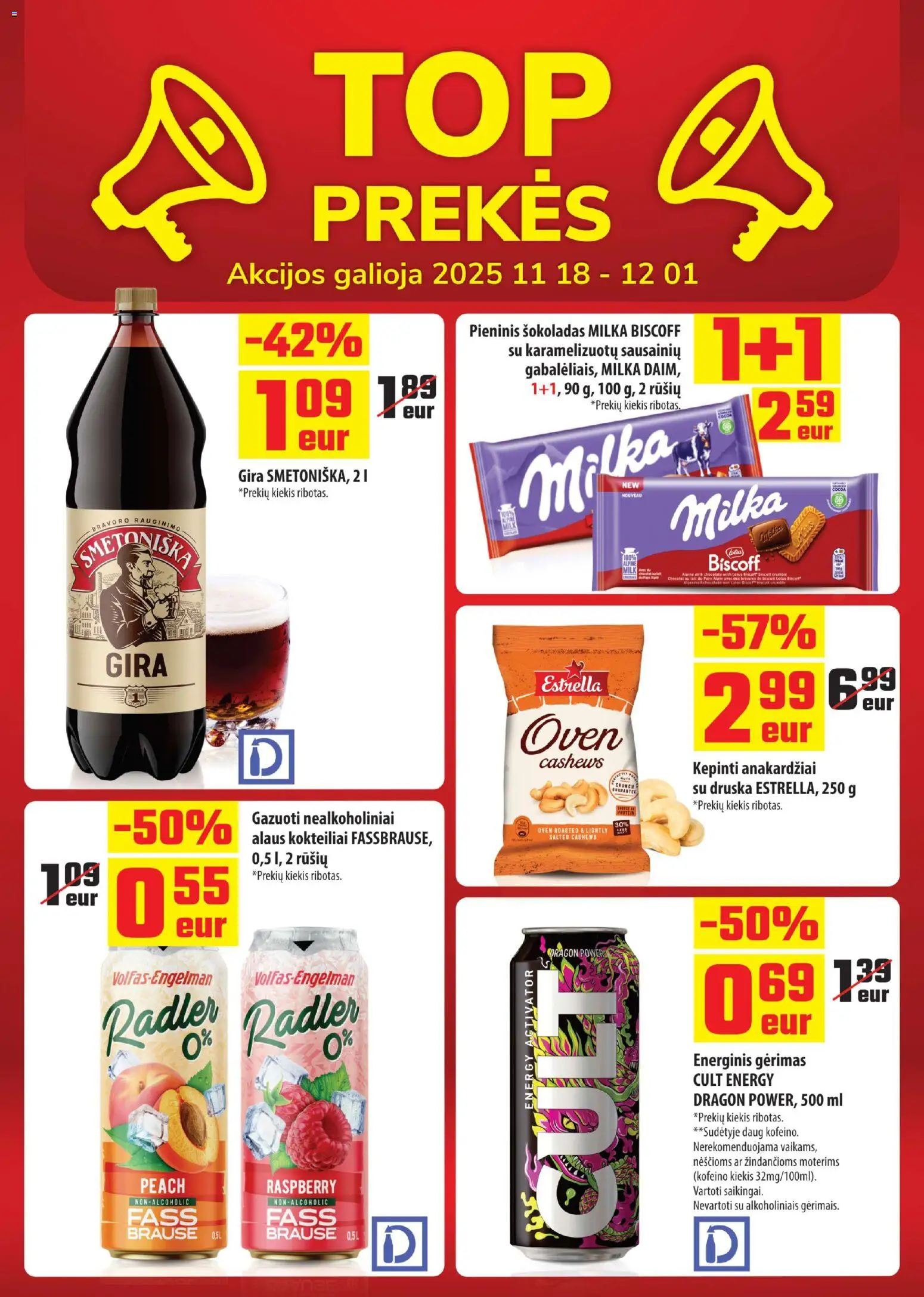 ČIA MARKET akcijos nuo 18.11.2025 | Puslapis: 20 | Prekių: Energinis gėrimas, Šokoladas, Druska