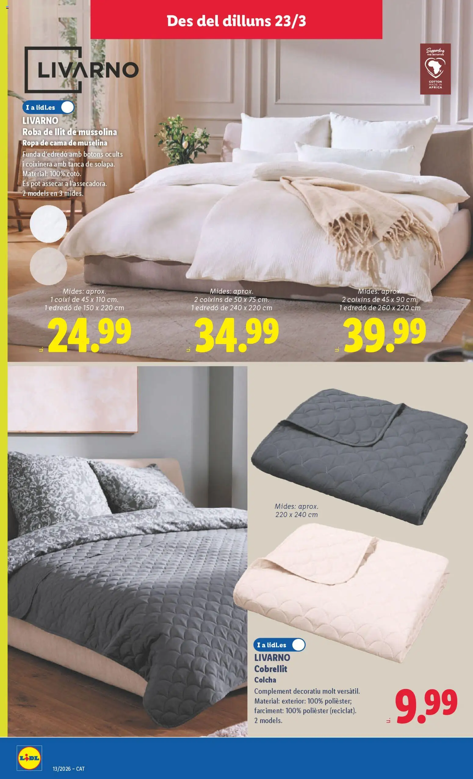 Lidl folleto de bazar │ válido desde el 16.03.2026 | Página: 10 | Productos: Ropa, Funda, Κασέρι, Cama