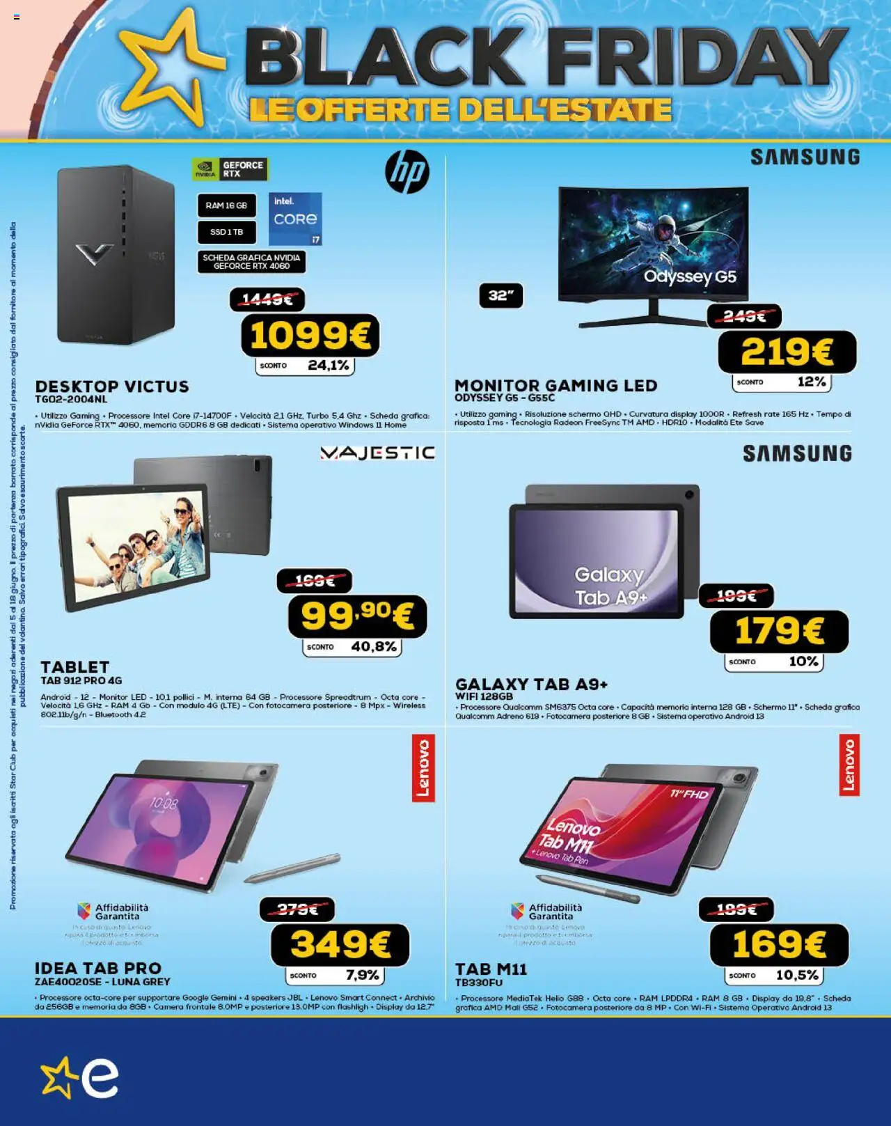 Volantino Euronics del 05.06.2025 | Pagina: 10 | Prodotti: Monitor, Tablet, Fotocamera, Samsung