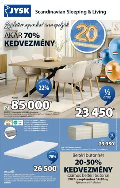 JYSK aktuális ajánlatok - amely érvényes a következő dátumtól: 17.09.2025