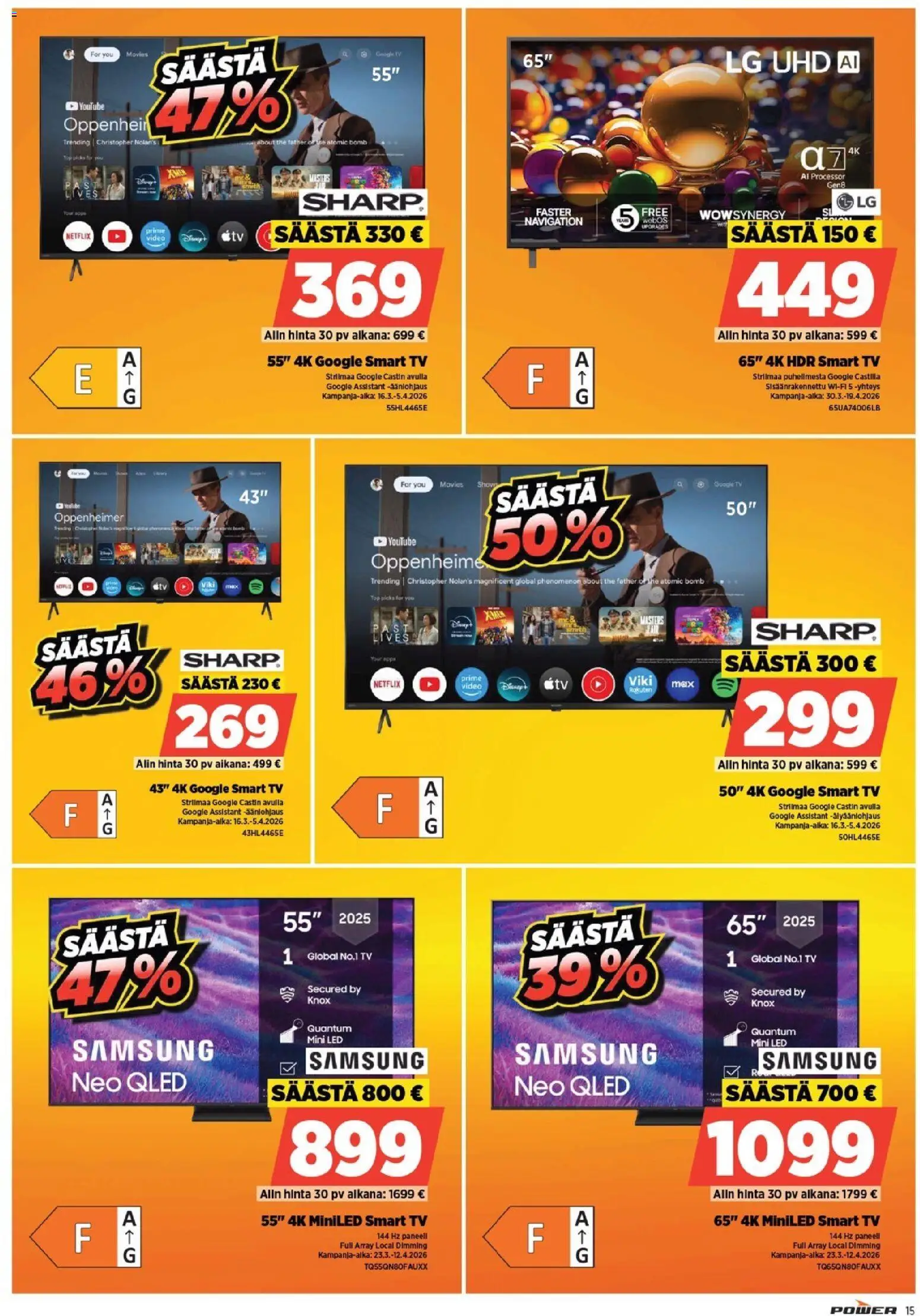Power tarjoukset – voimassa 30.03.2026 alkaen | Sivu: 15 | Tuotteet: TV, Video