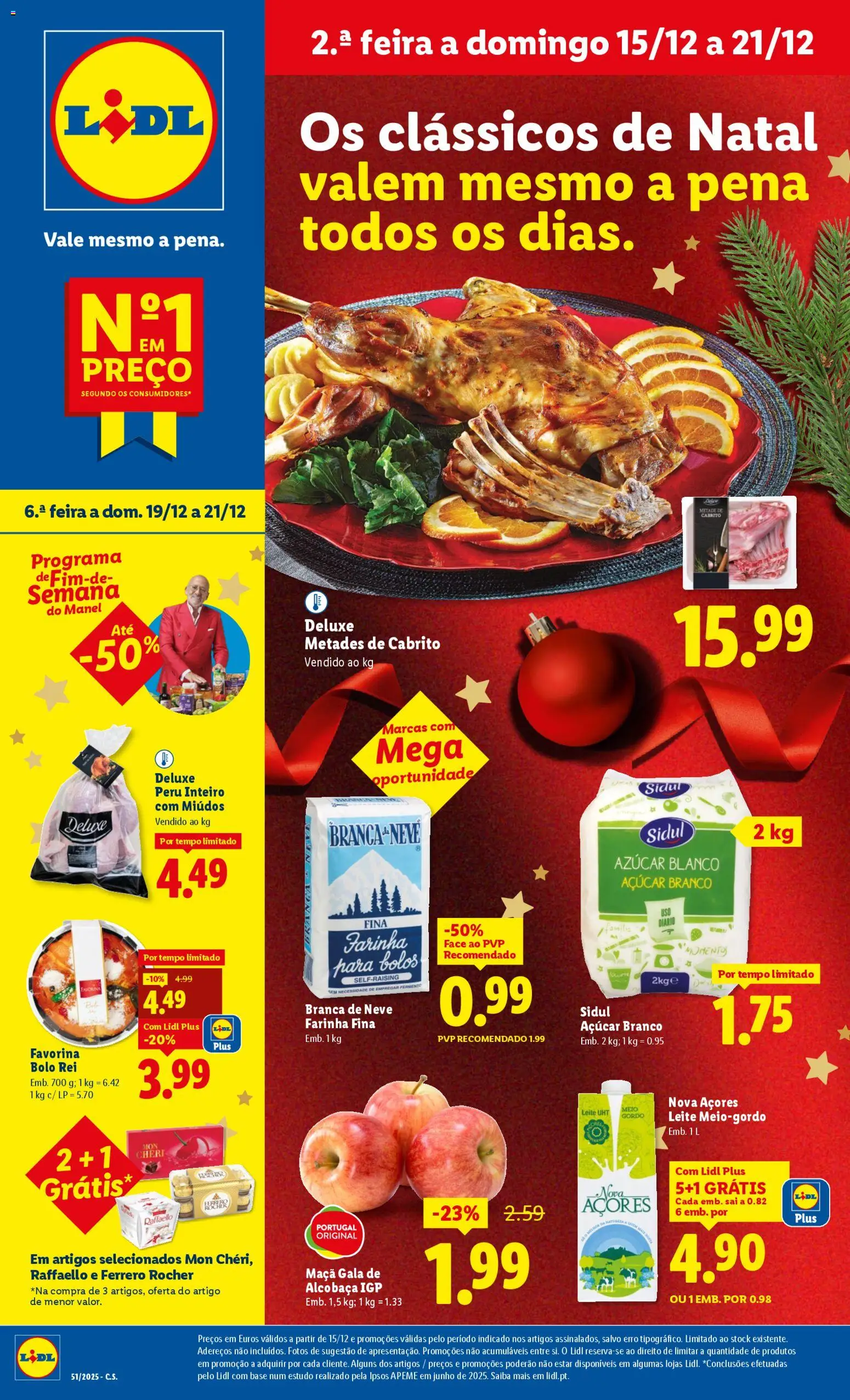Lidl folheto │ válido de 15.12.2025 | Página: 1 | Produtos: Peru, Bolo, Base, Maça