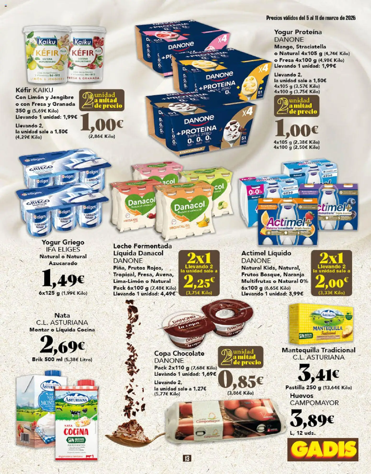 Gadis folleto │ válido desde el 05.03.2026 | Página: 13 | Productos: Leche, Yogur, Chocolate, Συσκευή ροής