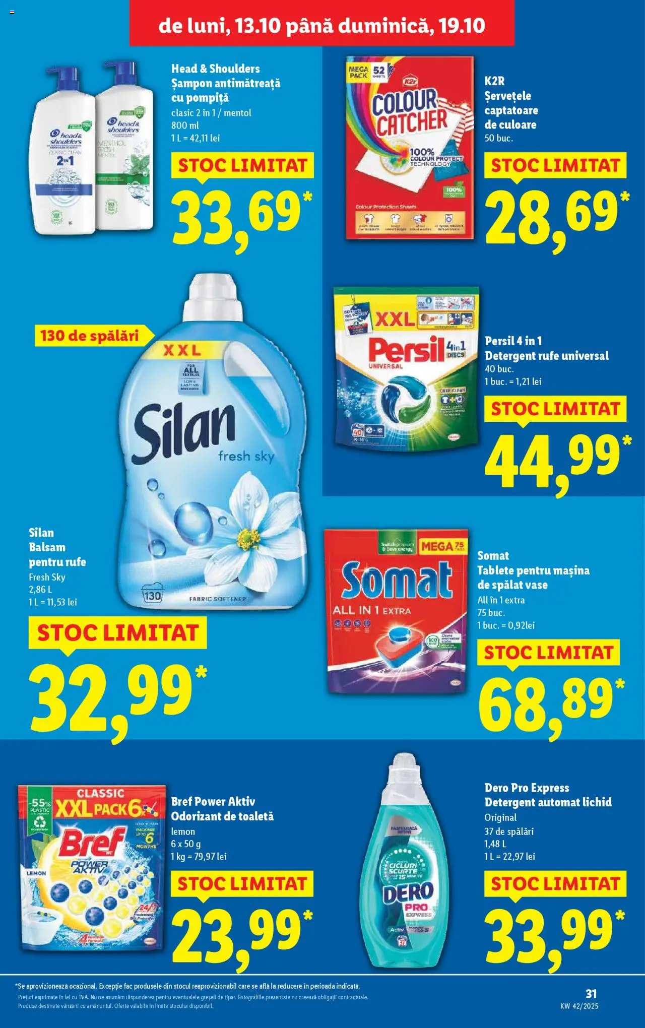 Noul catalog Lidl – valabil de la 13.10.2025 | Pagină: 31 | Produse: Kedi Ödül Oyuncakları, Toaletă, Yorgan, Tablete pentru mașina de spălat