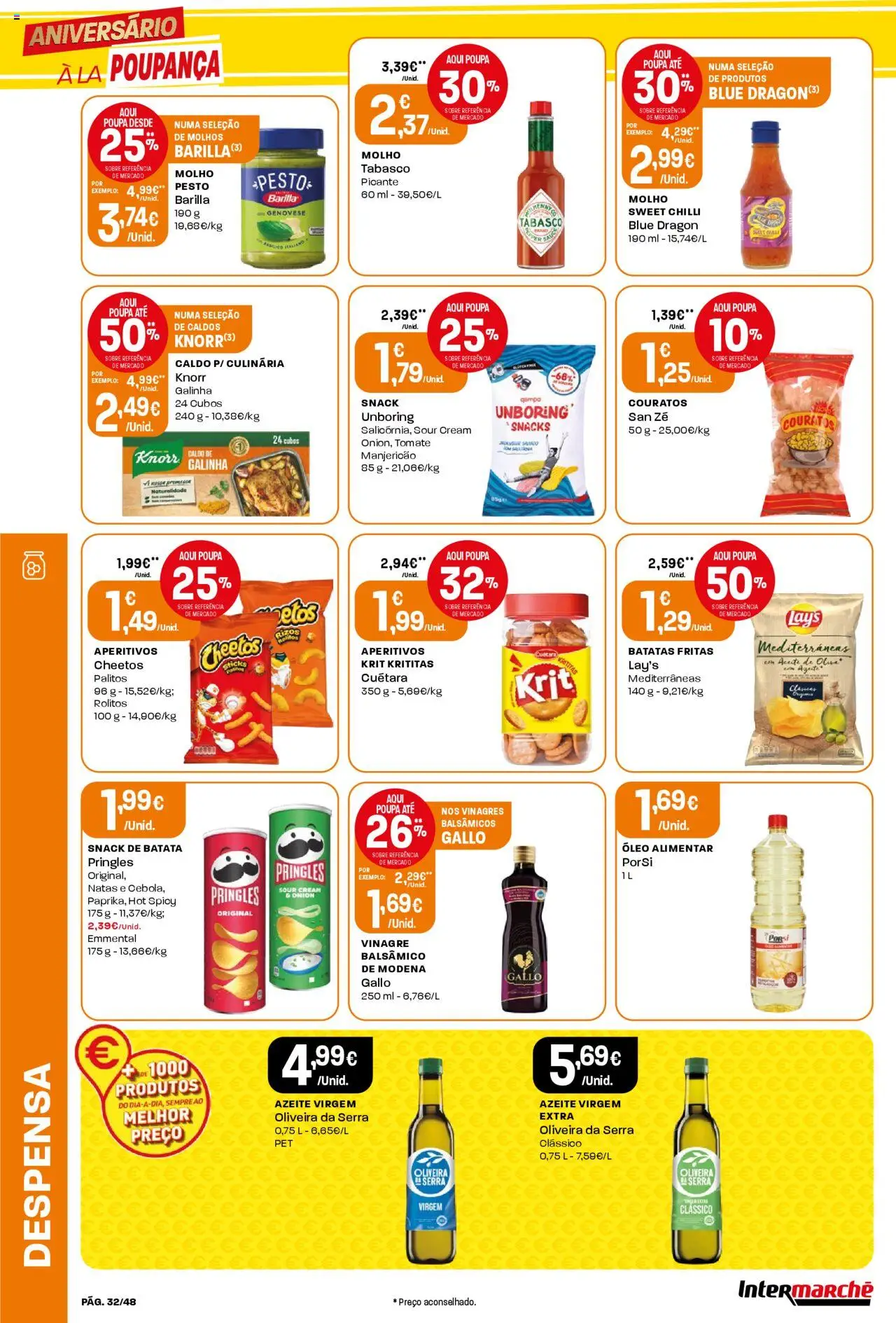 Intermarché folheto │ válido de 02.10.2025 | Página: 32 | Produtos: Batata, Vinagre balsâmico, Azeite, Knorr