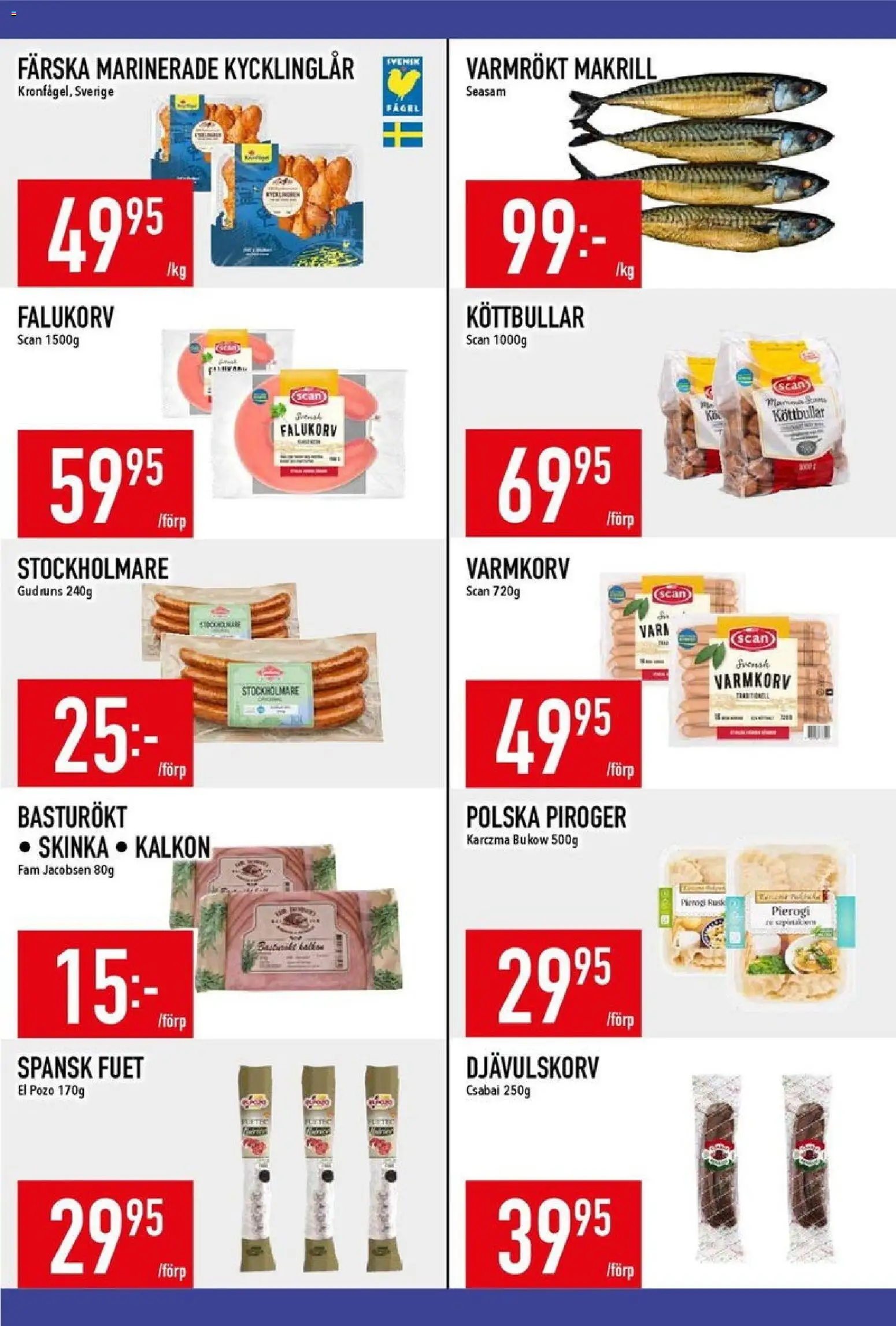 Matdax reklamblad aktuell från 27.10.2025 | Sida: 11 | Produkter: Varmkorv, Köttbullar, Falukorv