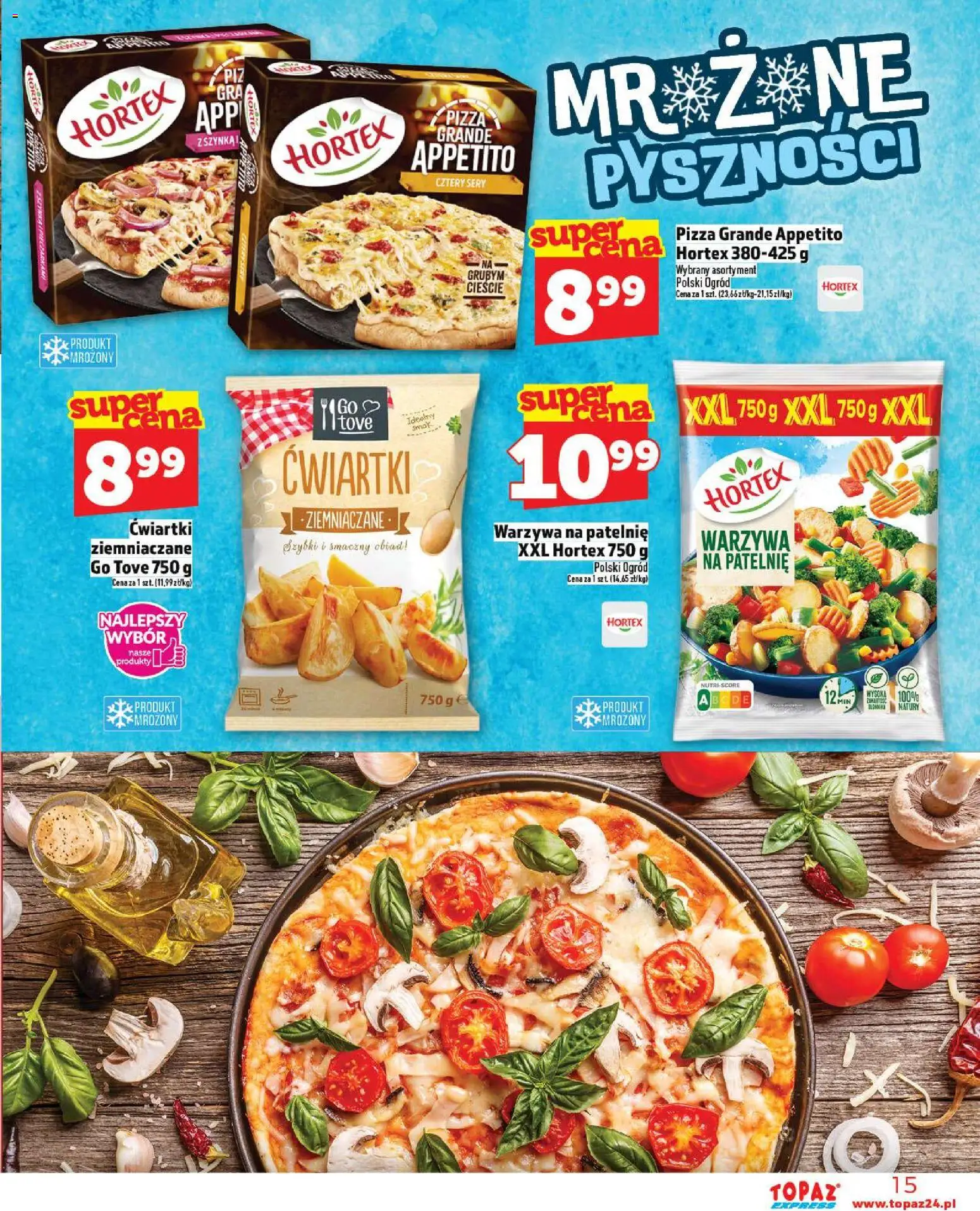 Topaz Gazetka - Express od 30.10.2025 | Strona: 15 | Produkty: Warzywa na patelnie, Sery, Pizza, Warzywa