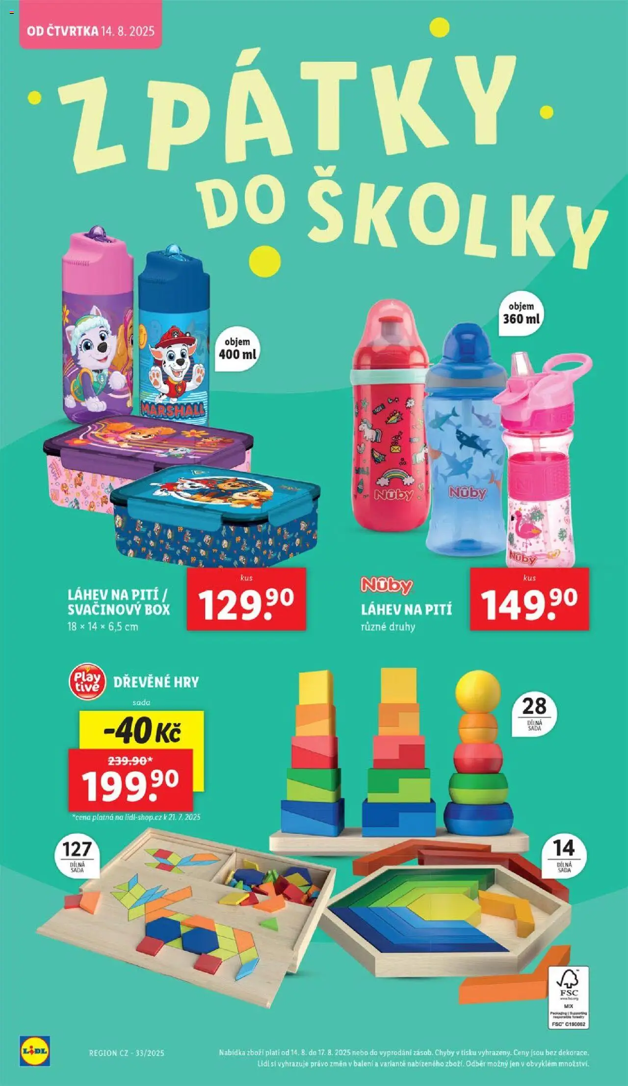 Lidl leták - Hurá do lavic od 04.08.2025 | Strana: 14 | Produkty: Box, Lunch, Láhev