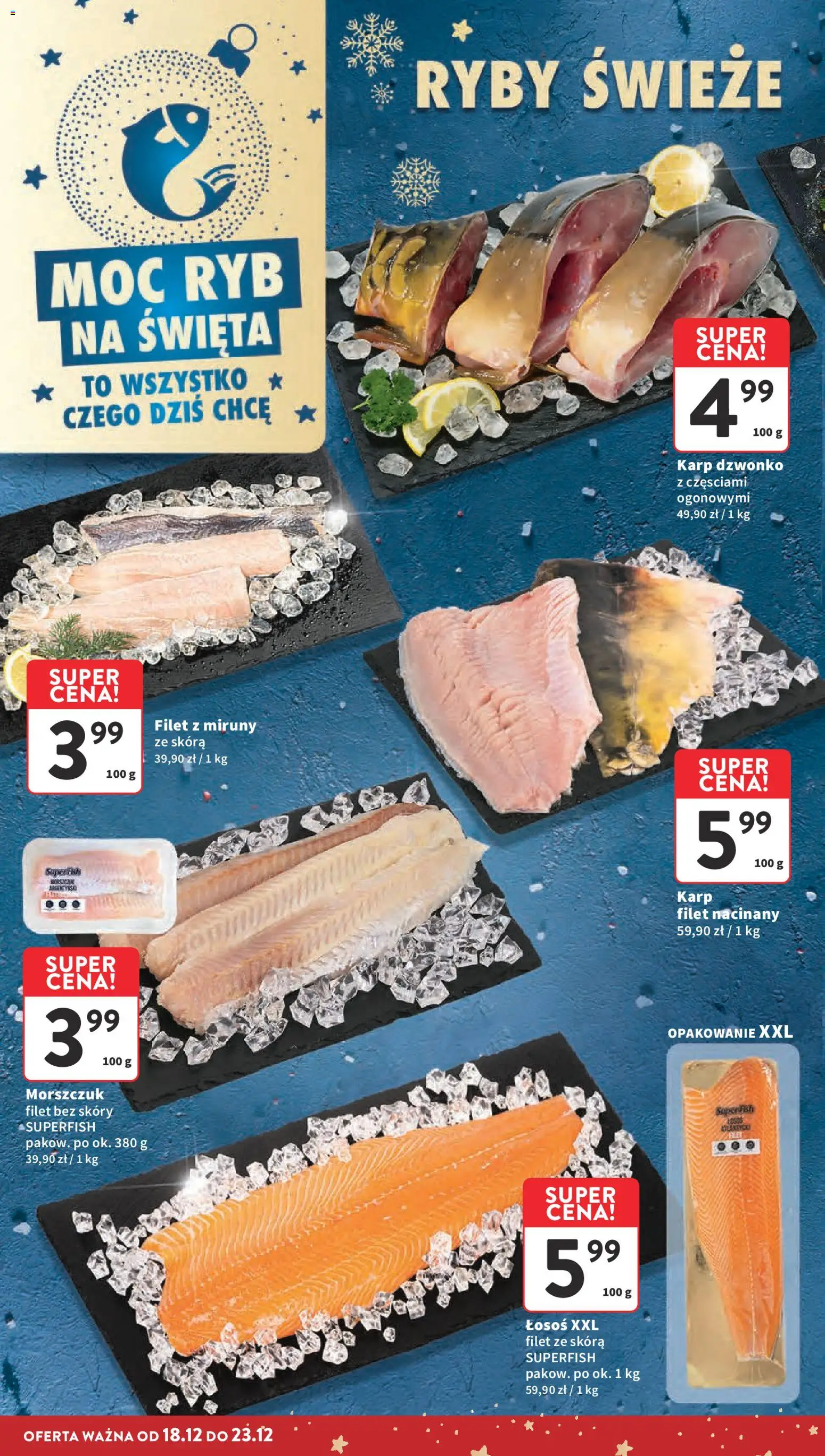 Intermarche Gazetka od 18.12.2025 | Strona: 14 | Produkty: Karp, Łosoś, Morszczuk, Ryby
