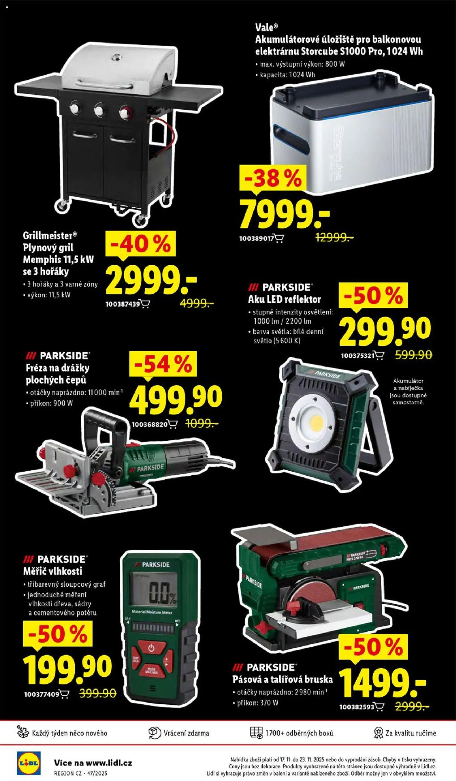 Lidl Black Friday od 17.11.2025 | Strana: 24 | Produkty: Parkside, Bruska, LED reflektor, LED
