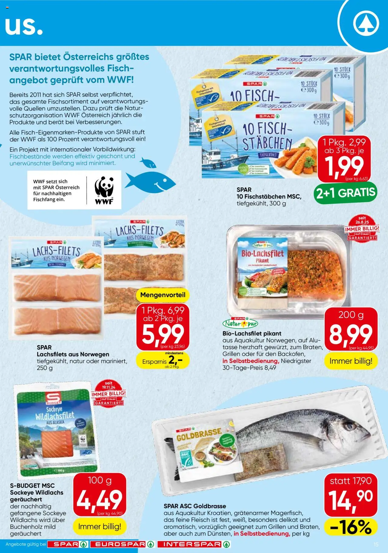 Spar Flugblatt -Burgenland gültig ab 11.09.2025 | Seite: 15 | Produkte: Fisch