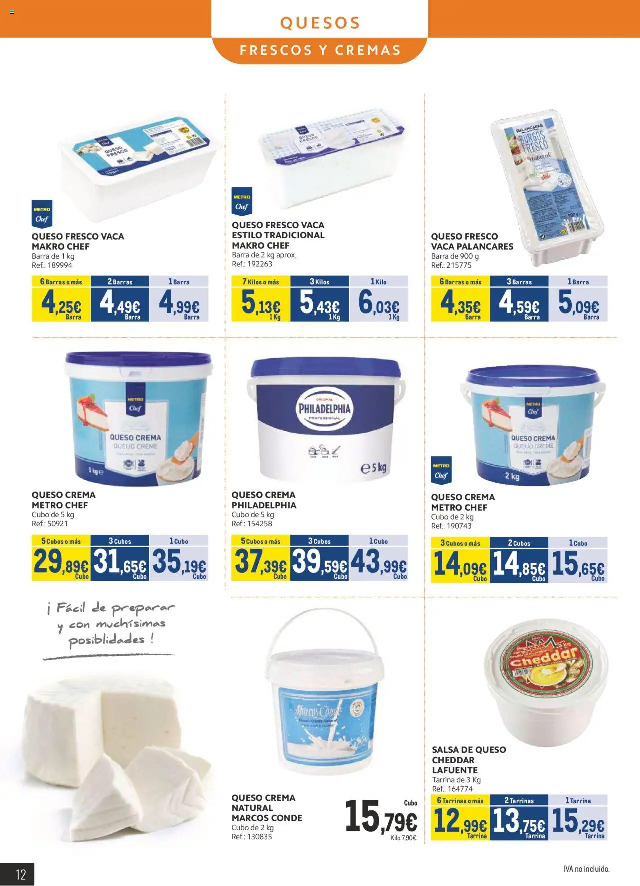 Makro - Lácteos Cataluña │ válido desde el 06.10.2025 | Página: 12 | Productos: Queso, Queso fresco, Crema