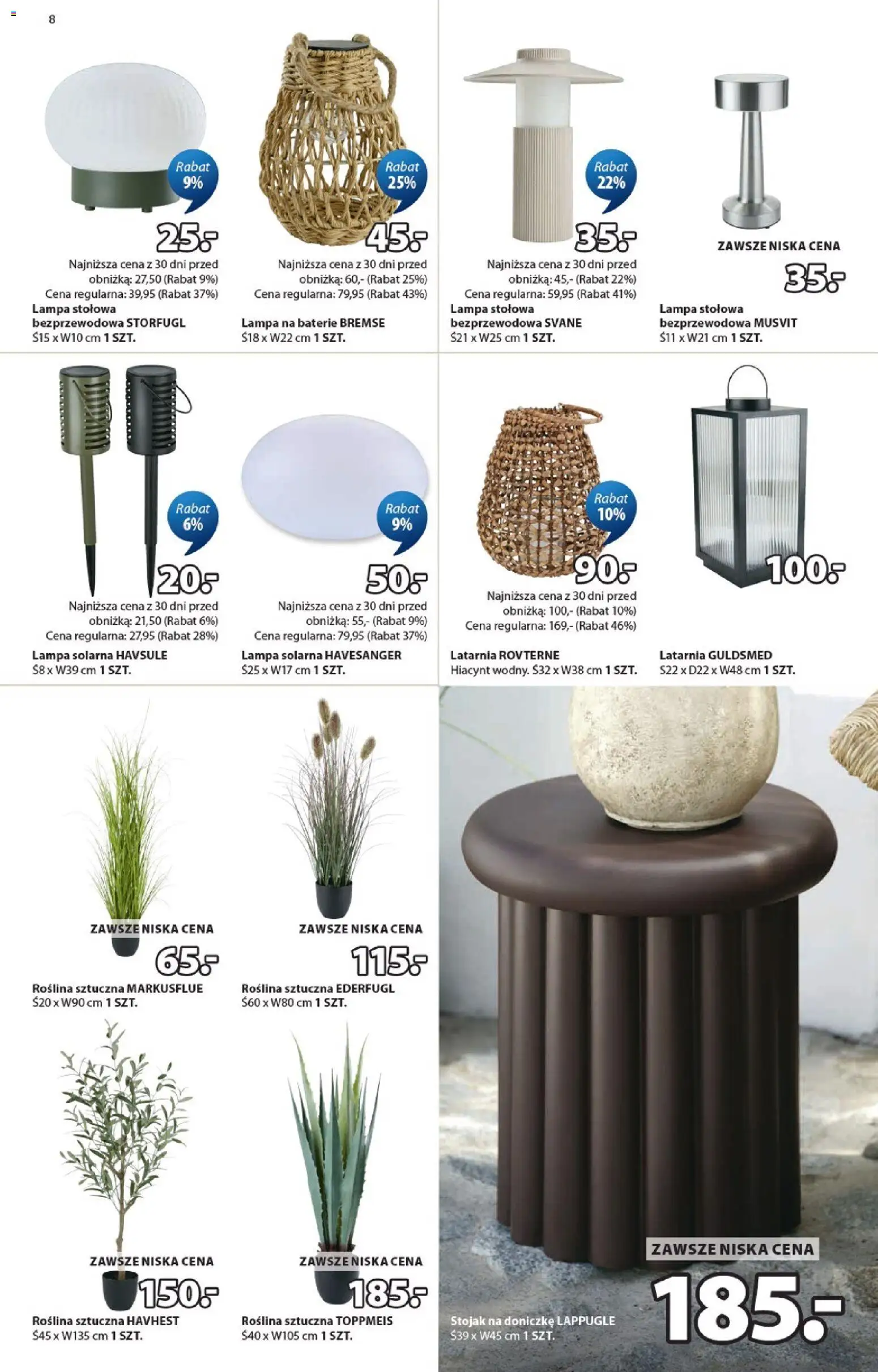 JYSK gazetka od 22.04.2026 | Strona: 8 | Produkty: Lampa solarna, Baterie, Lampa