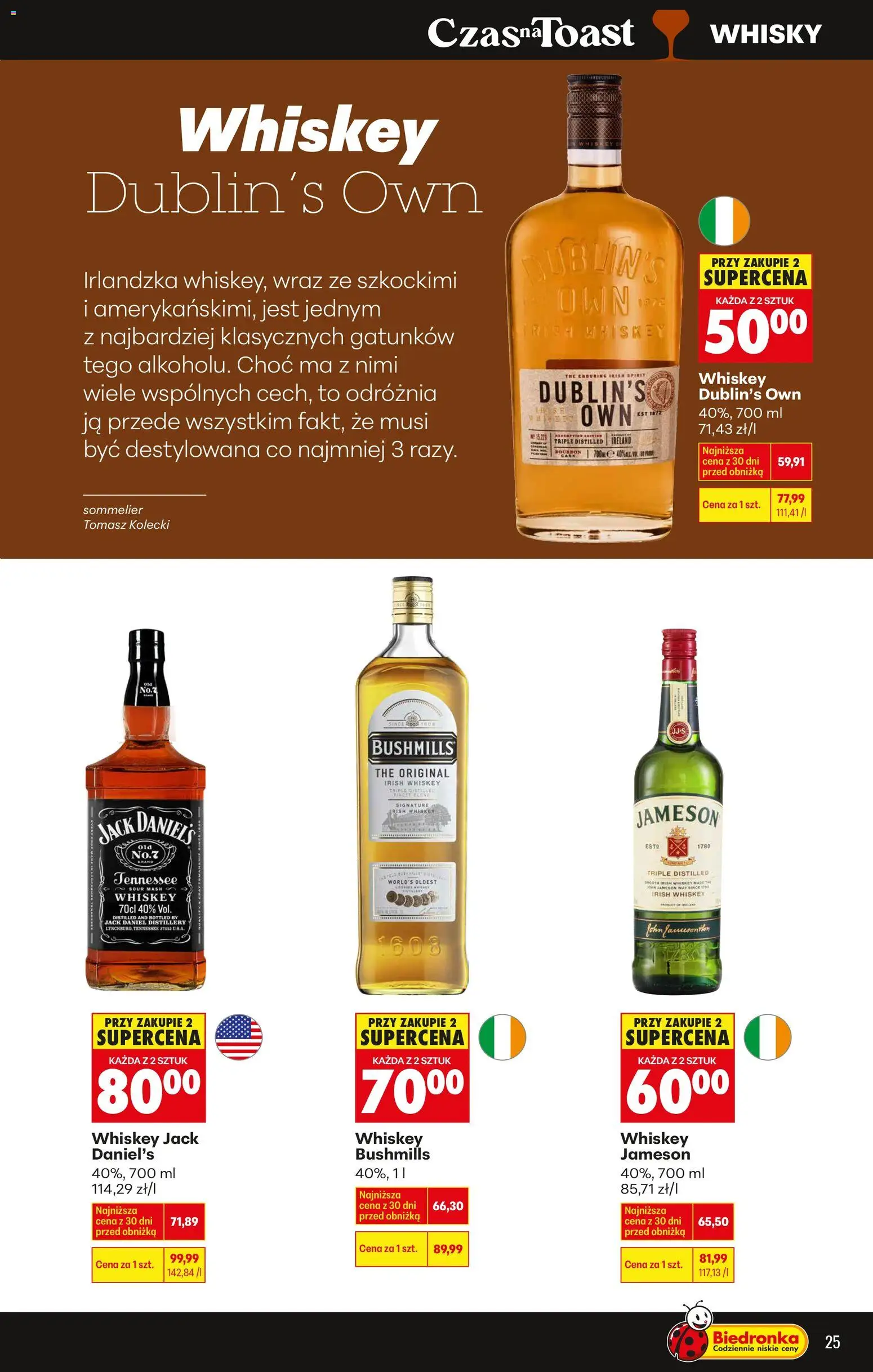 Biedronka Polsko leták - Czas na toast od 09.02.2026 | Strana: 33 | Produkty: Whiskey, Jameson, Whisky, Bushmills