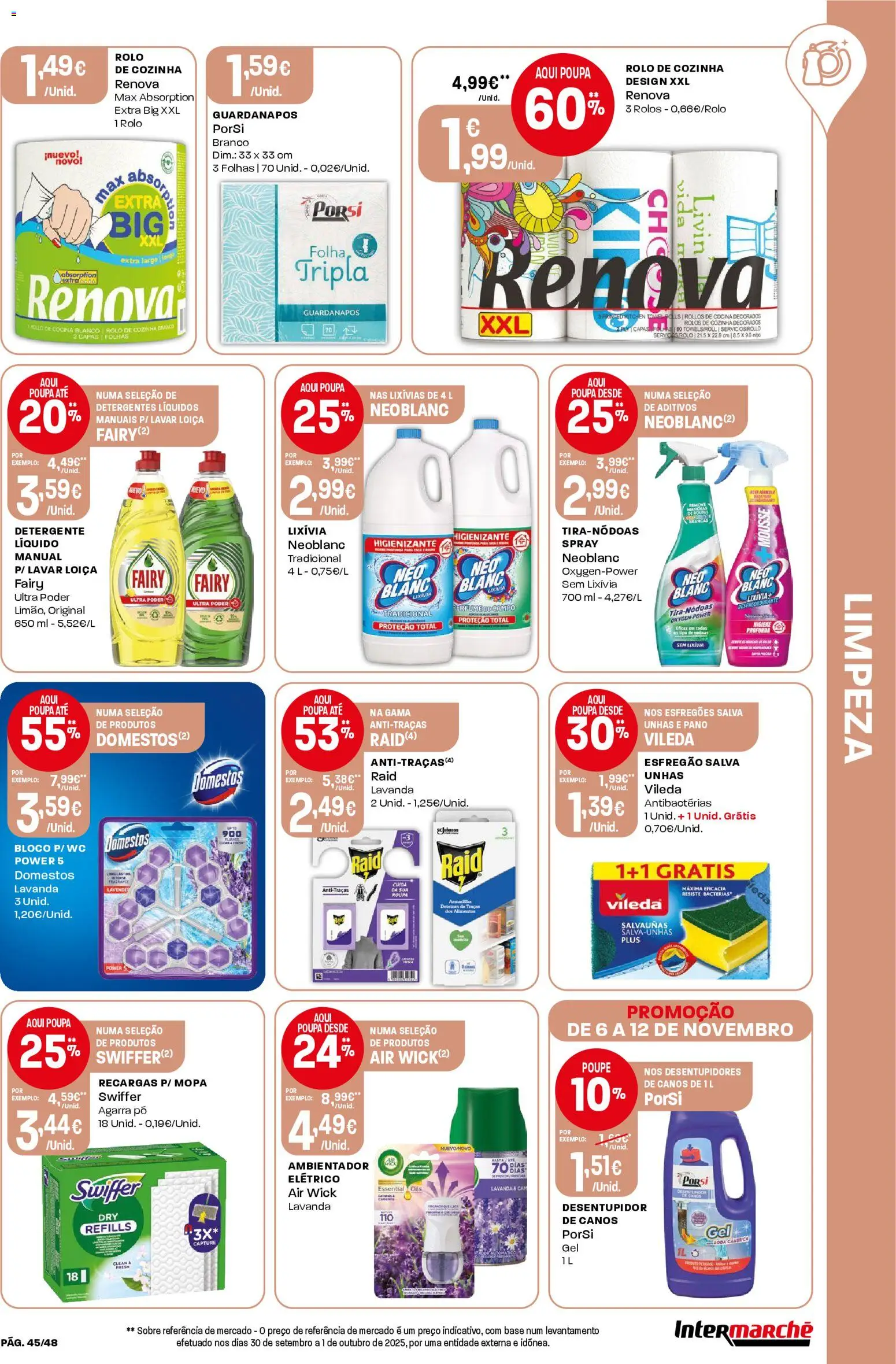 Intermarché folheto │ válido de 06.11.2025 | Página: 45 | Produtos: Perfume, Guardanapos, Base, Detergente