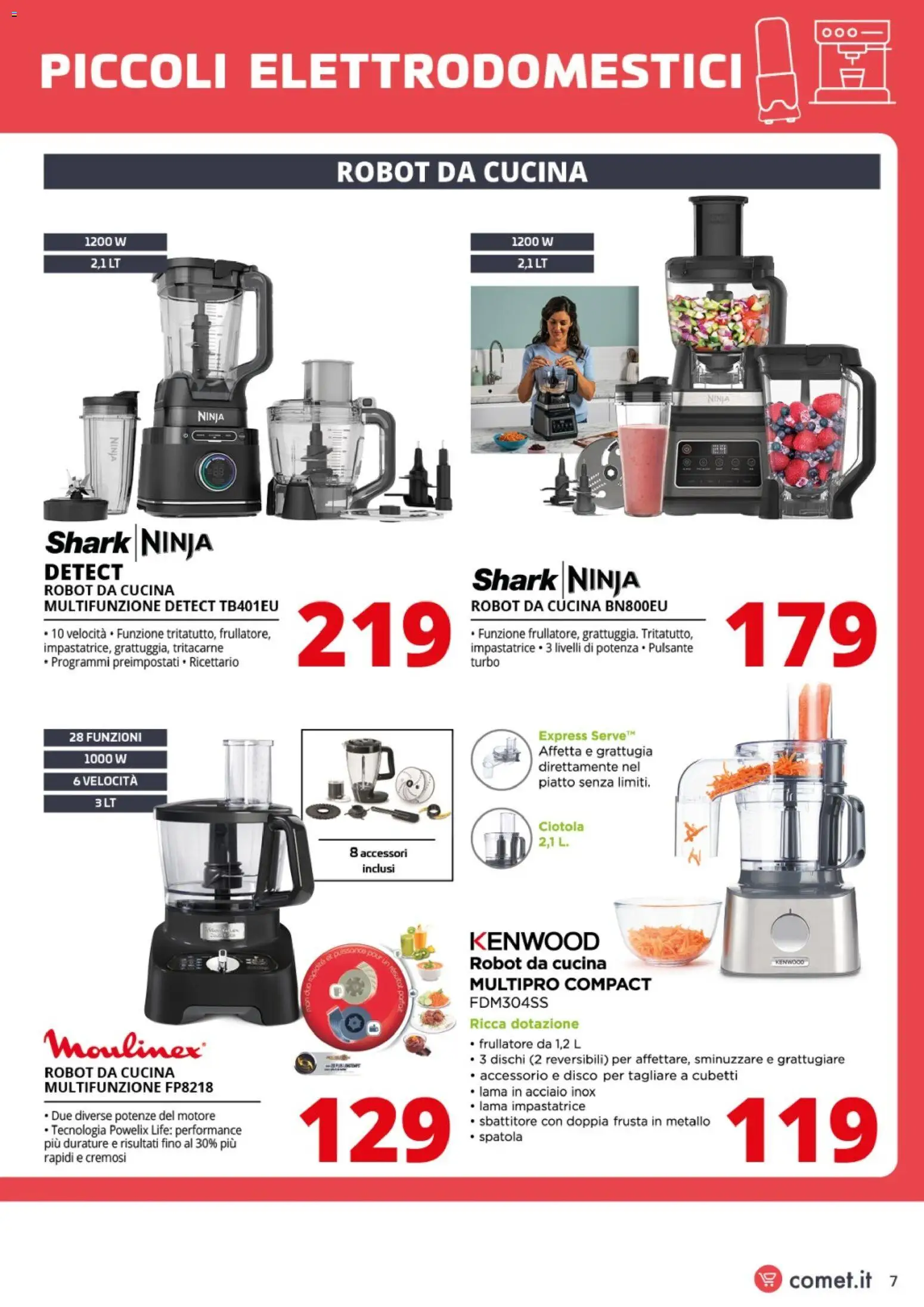 Volantino Comet del 20.03.2026 | Pagina: 7 | Prodotti: Frullatore, Spatola, Piatto, Robot