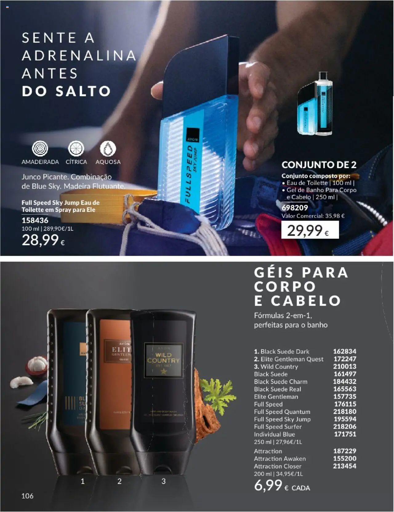Catálogo Avon Campanha 8 │ válido de 01.08.2025 | Página: 106 | Produtos: Eau de toilette, Gel de banho, Banho