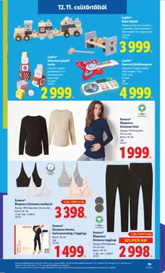 Esmara® Biopamut kismama melltartó, Anyaga: 95% biopamut, 5% elasztán Méret: 36-46 /2 db; 1 db = 1699 Ft 487405 - amely érvényes a következő dátumtól: 11.12.2025 | Oldal: 39 | Termékek: Kismama leggings, Harisnyanadrág, Játék, Leggings