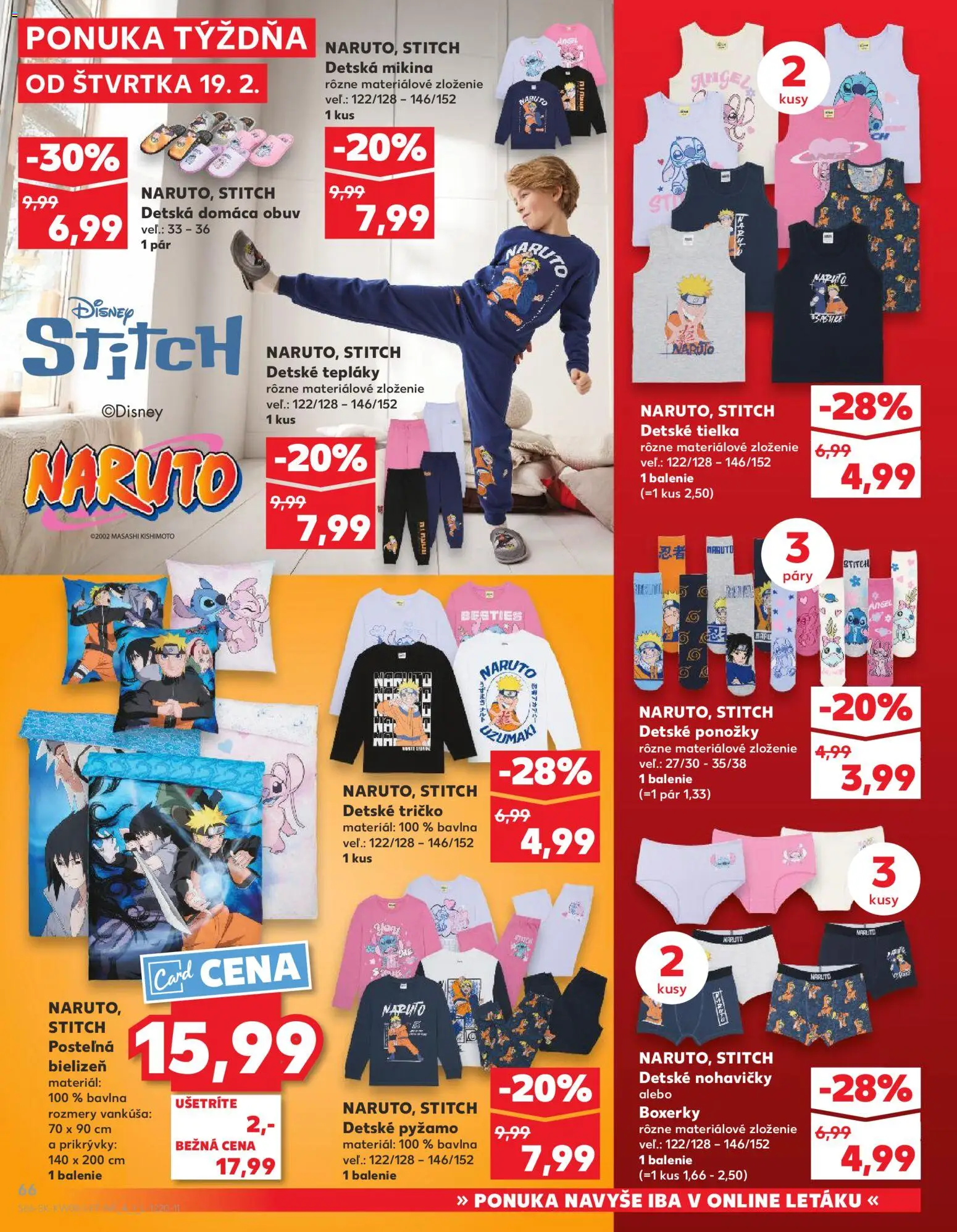 Nové Kaufland akcie – leták je platný od 19.02.2026 | Strana: 66 | Produkty: Tričko, Nohavičky, Ponožky, Boxerky
