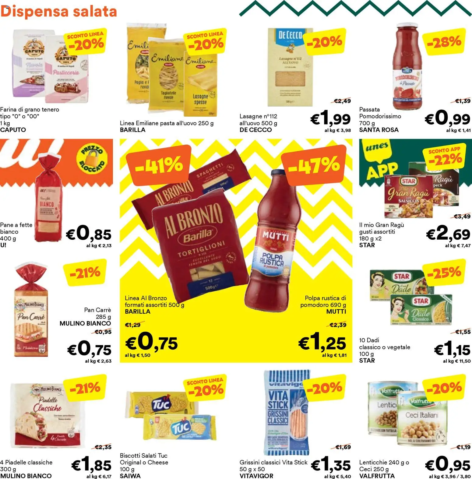 Volantino Unes del 23.03.2026 | Pagina: 12 | Prodotti: Ceci, Pomodoro, Ragú, Mutti