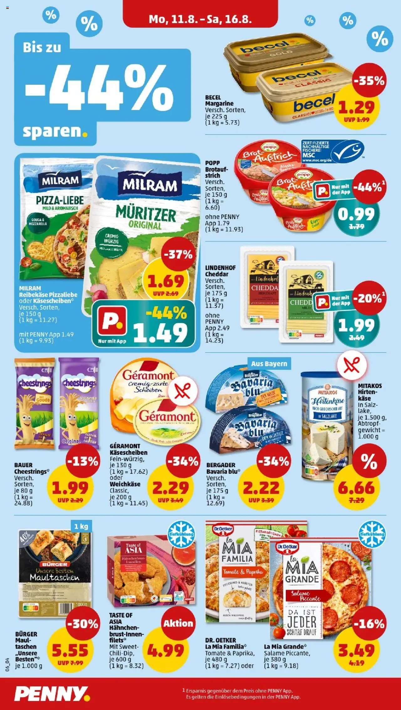 Penny - Bayern - gültig ab dem 11.08.2025 | Seite: 6 | Produkte: Geramont, Paprika, Reibekase, Salat