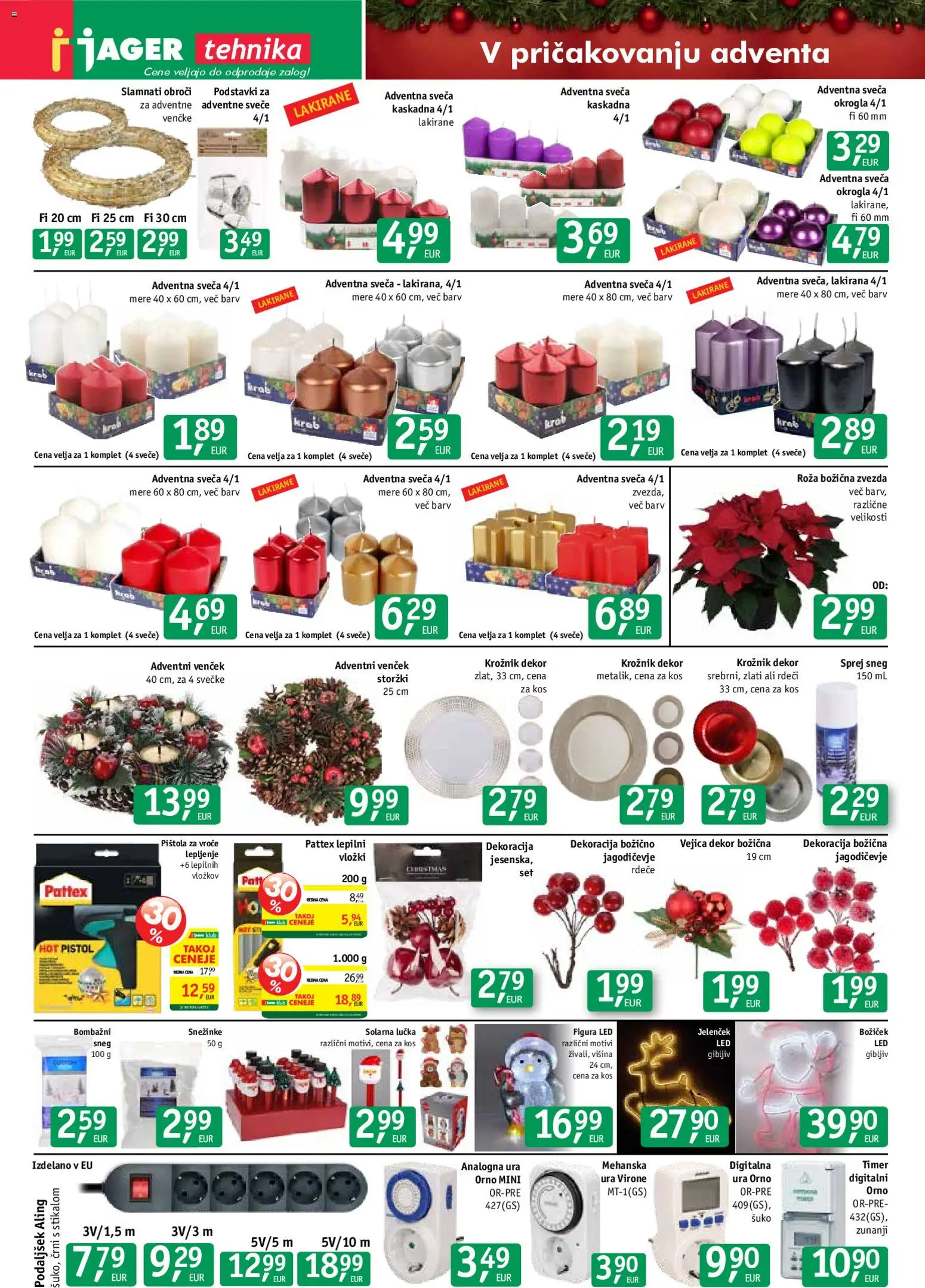 Novi Jager katalog ponudbe – veljaven od 19.11.2025 | Stran: 14 | Izdelki: Sveča, Vložki, Kos, Svece