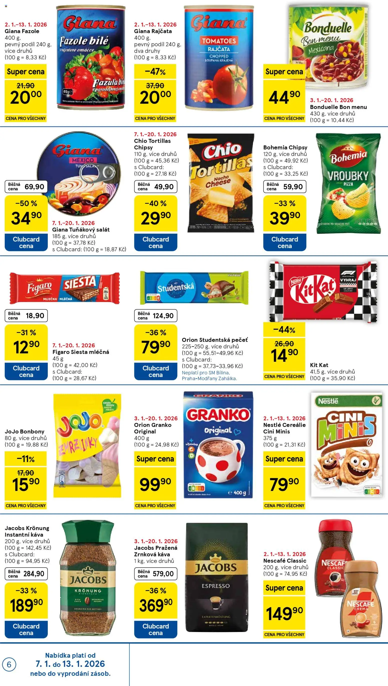 Tesco leták - Supermarket od 07.01.2026 | Strana: 6 | Produkty: Jojo, Káva, Salát, Chipsy