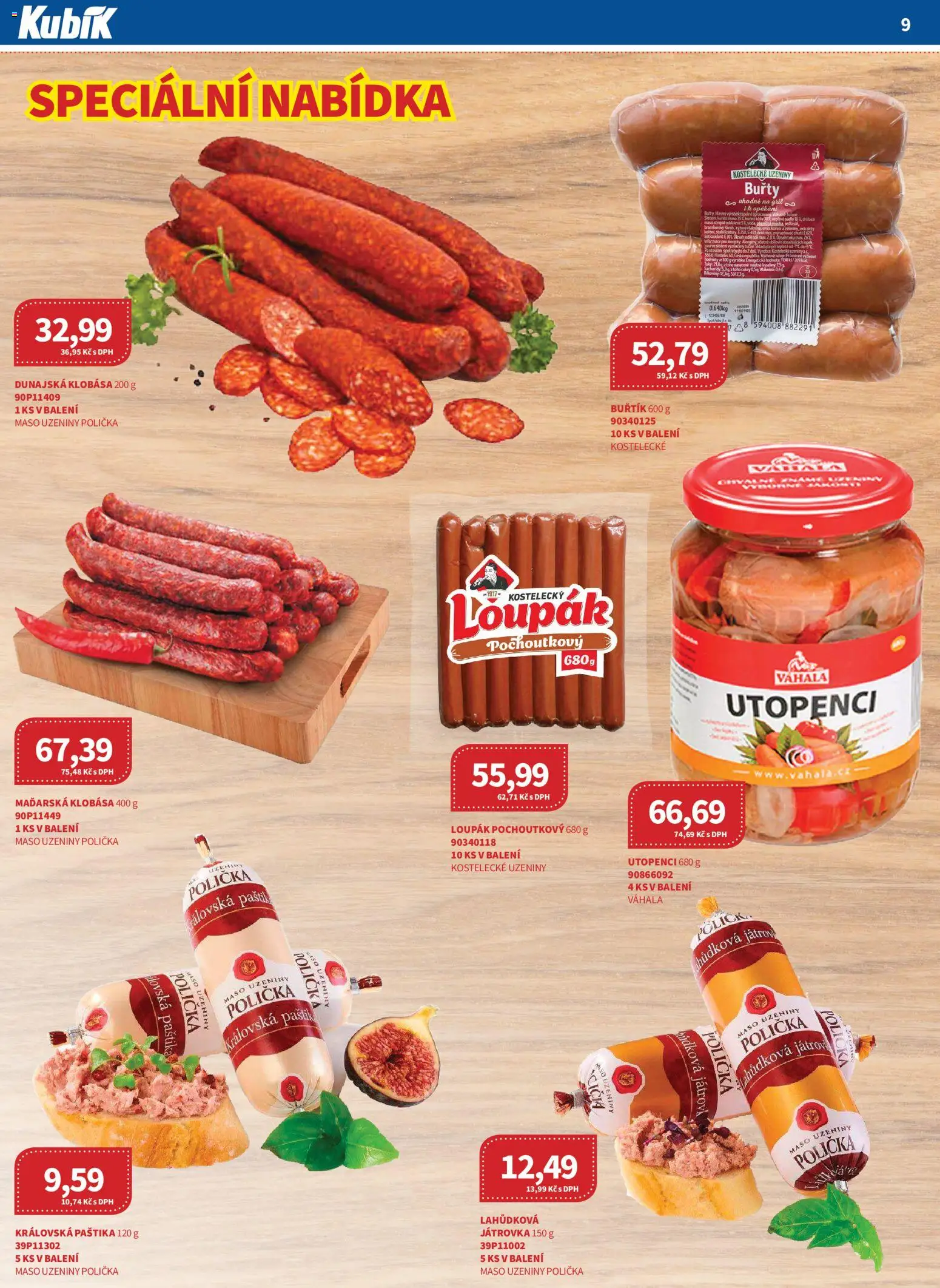 Kubík leták - Velkoobchod 01/2026 od 07.01.2026 | Strana: 9 | Produkty: Polička, Uzeniny, Gril, Maso
