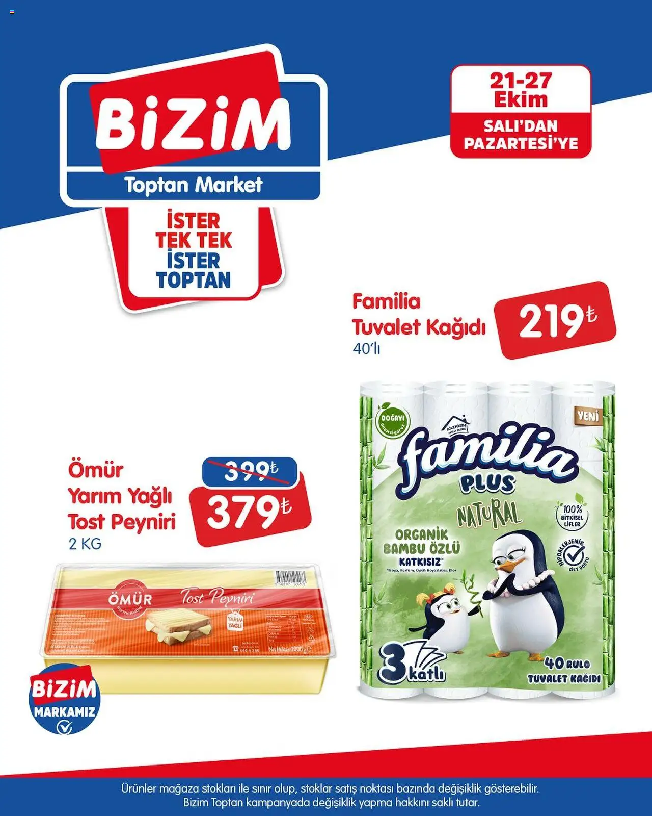 Bizim Toptan İndirim - 21.10.2025 tarihinden itibaren geçerlidir | Sayfa: 1 | Ürünler: Tuvalet, Tuvalet kağıdı