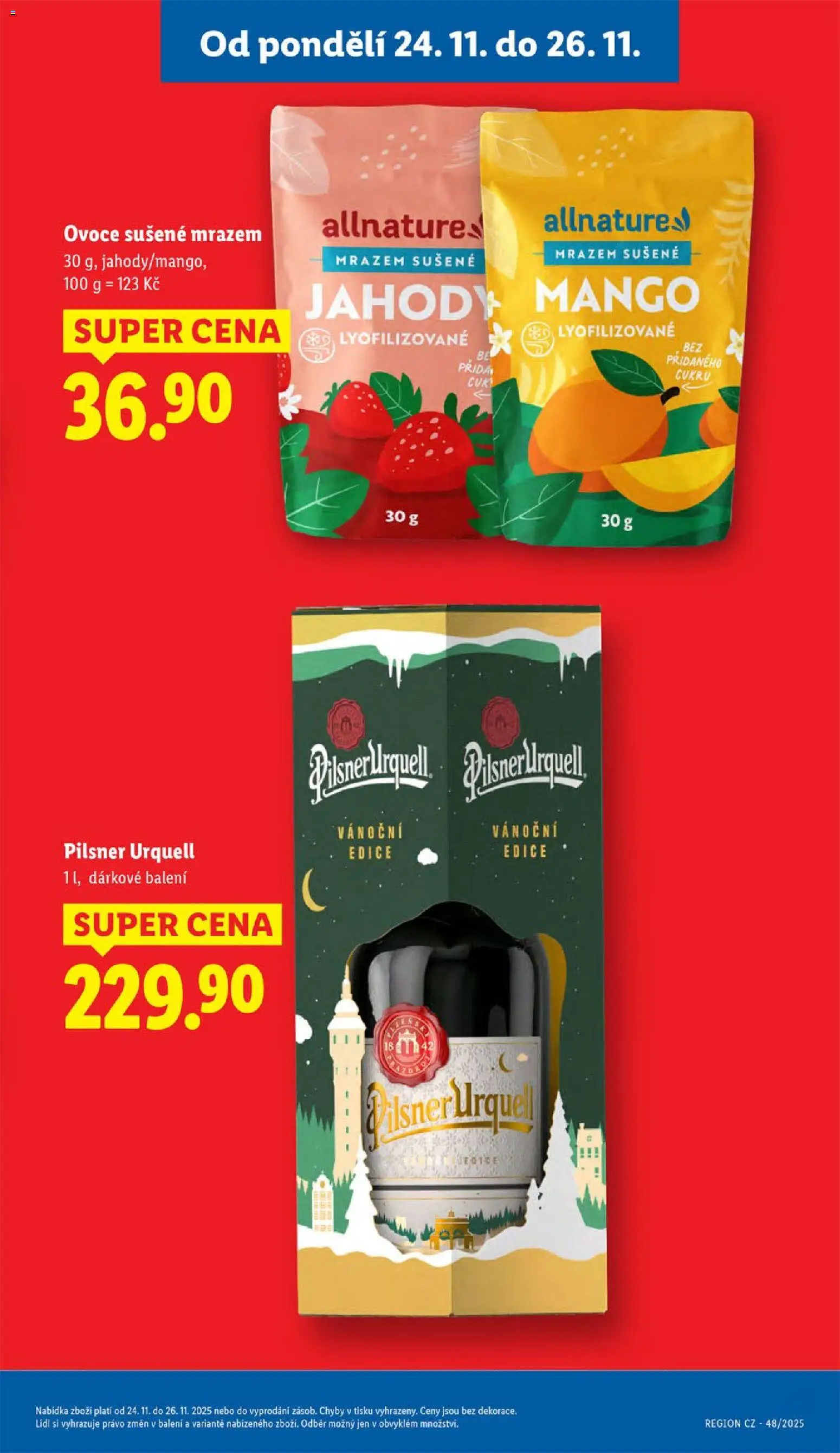 Lidl Black Friday od 24.11.2025 | Strana: 5 | Produkty: Ovoce, Jahody, Pilsner, Ovoce sušené mrazem
