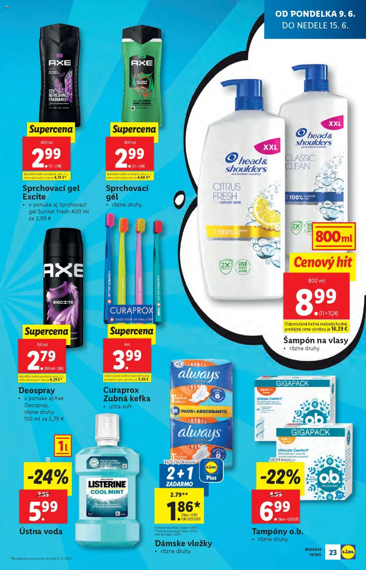 Lidl leták │ platný od 09.06.2025 | Strana: 27 | Produkty: Zubná kefka, Listerine, Ústna voda, Voda