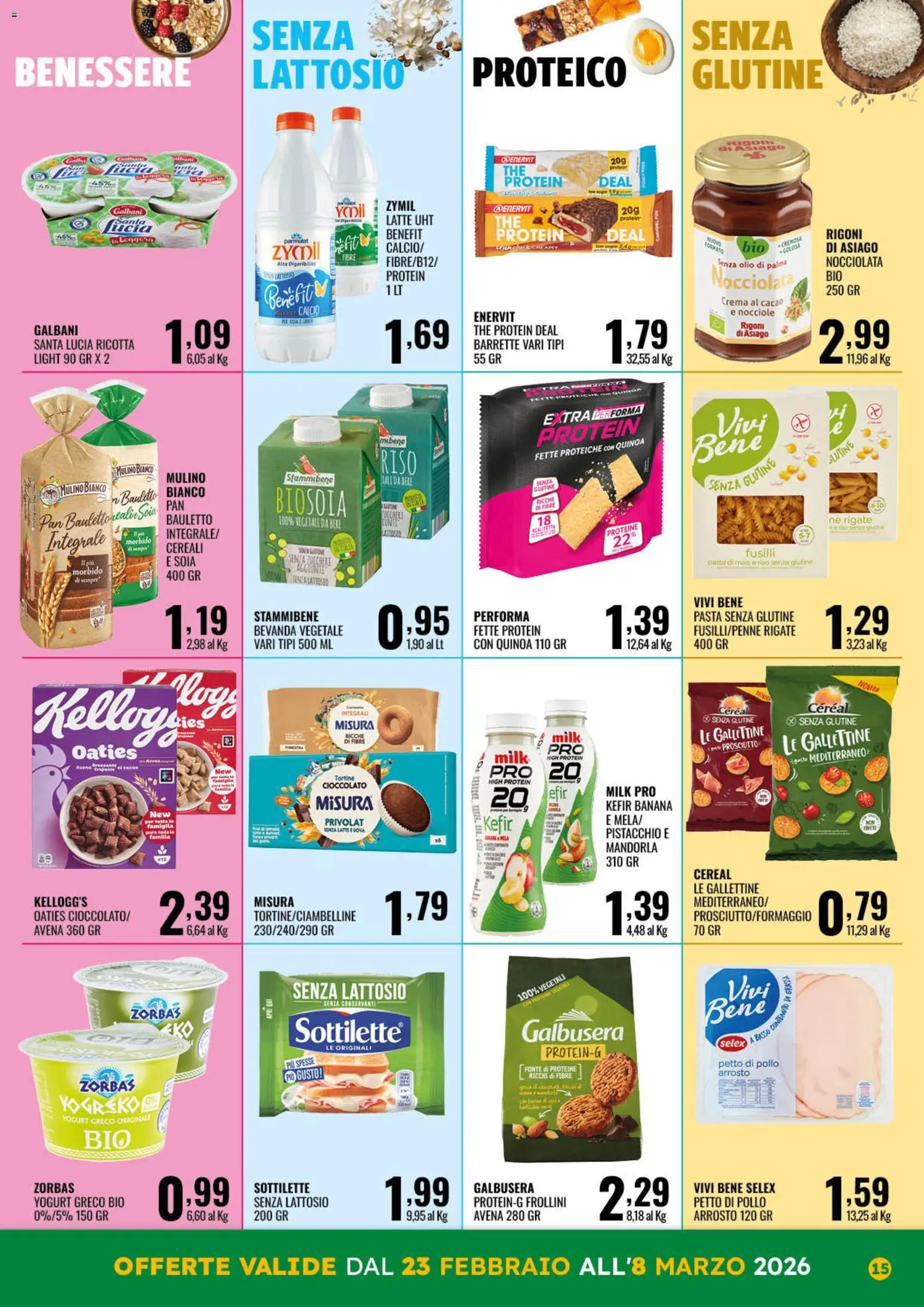 Volantino GECOP del 23.02.2026 | Pagina: 15 | Prodotti: Pasta senza glutine, Olio, Prosciutto, Quinoa