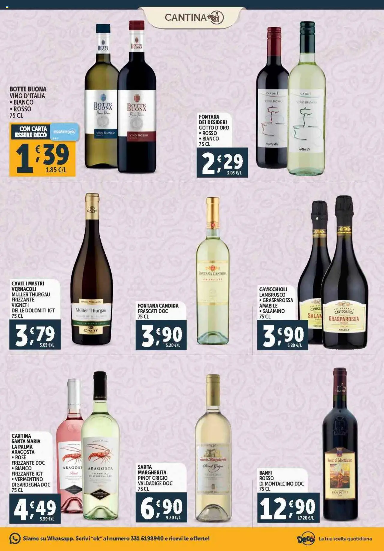Volantino Decò del 12.09.2025 | Pagina: 17 | Prodotti: Vino, Vino rosso, Vino bianco