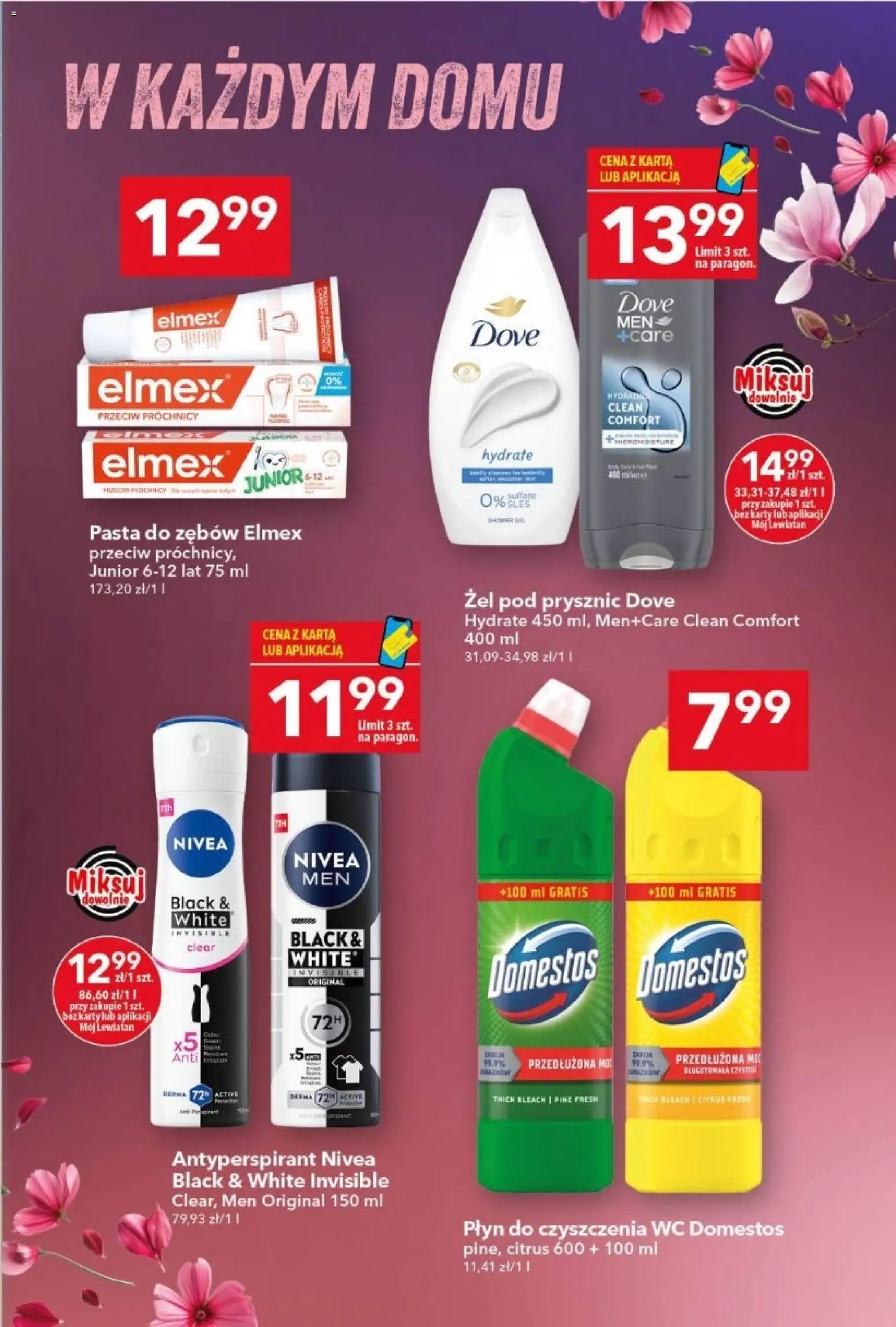 Lewiatan gazetka od 09.04.2026 | Strona: 13 | Produkty: Karta, Domestos, Żel pod prysznic, Pasta do zębów