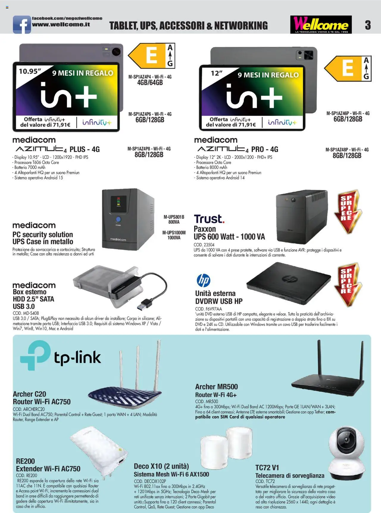 Volantino Wellcome del 18.09.2025 | Pagina: 3 | Prodotti: Router, Dvd, Tè, Video