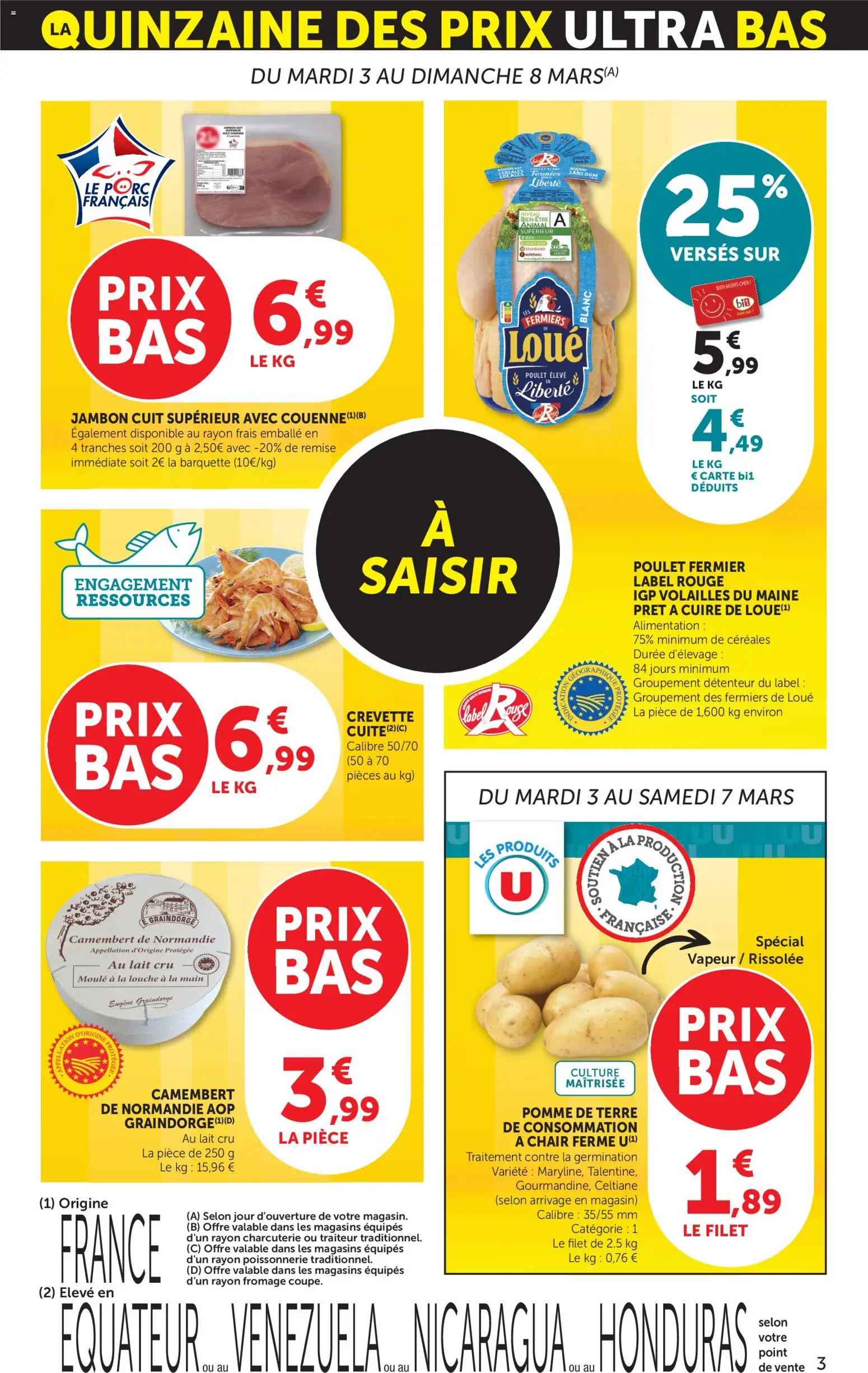 {H1} | Page: 3 | Produits: Pomme, Fromage, Jambon, Céréales