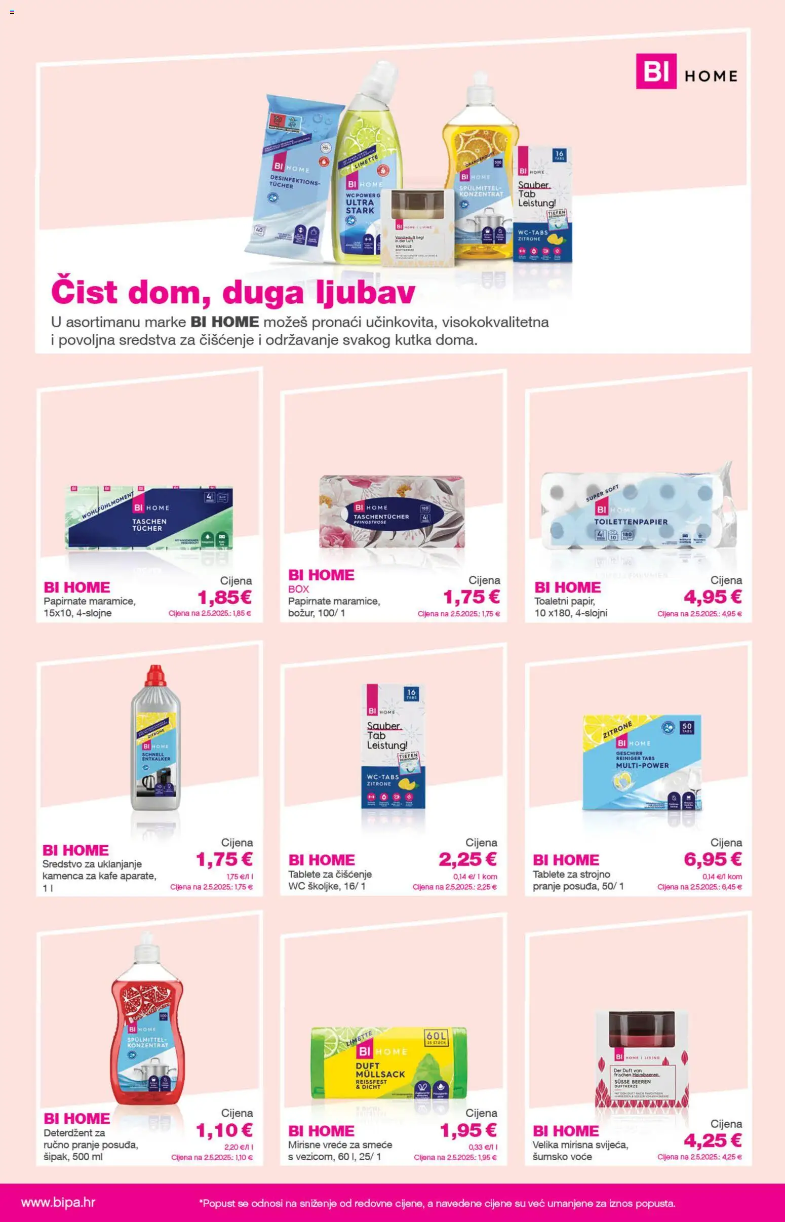 Bipa katalog | vrijedi od 02.04.2026 | Stranica: 16 | Proizvodi: Šumsko voće, Sredstva za čiščenje, Deterdžent, Vreće za smeće