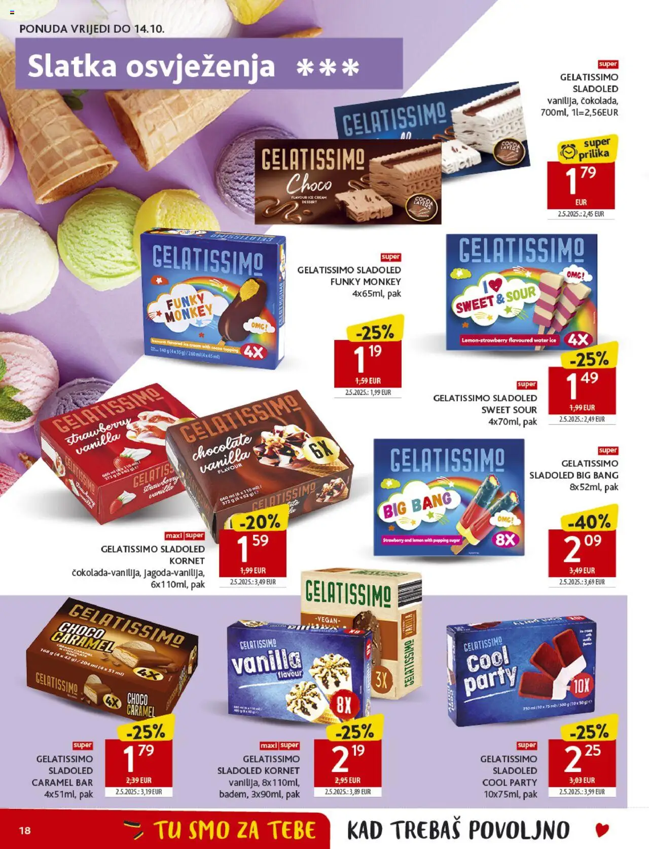 Konzum katalog | vrijedi od 10.09.2025 | Stranica: 18 | Proizvodi: Sladoled, Kornet