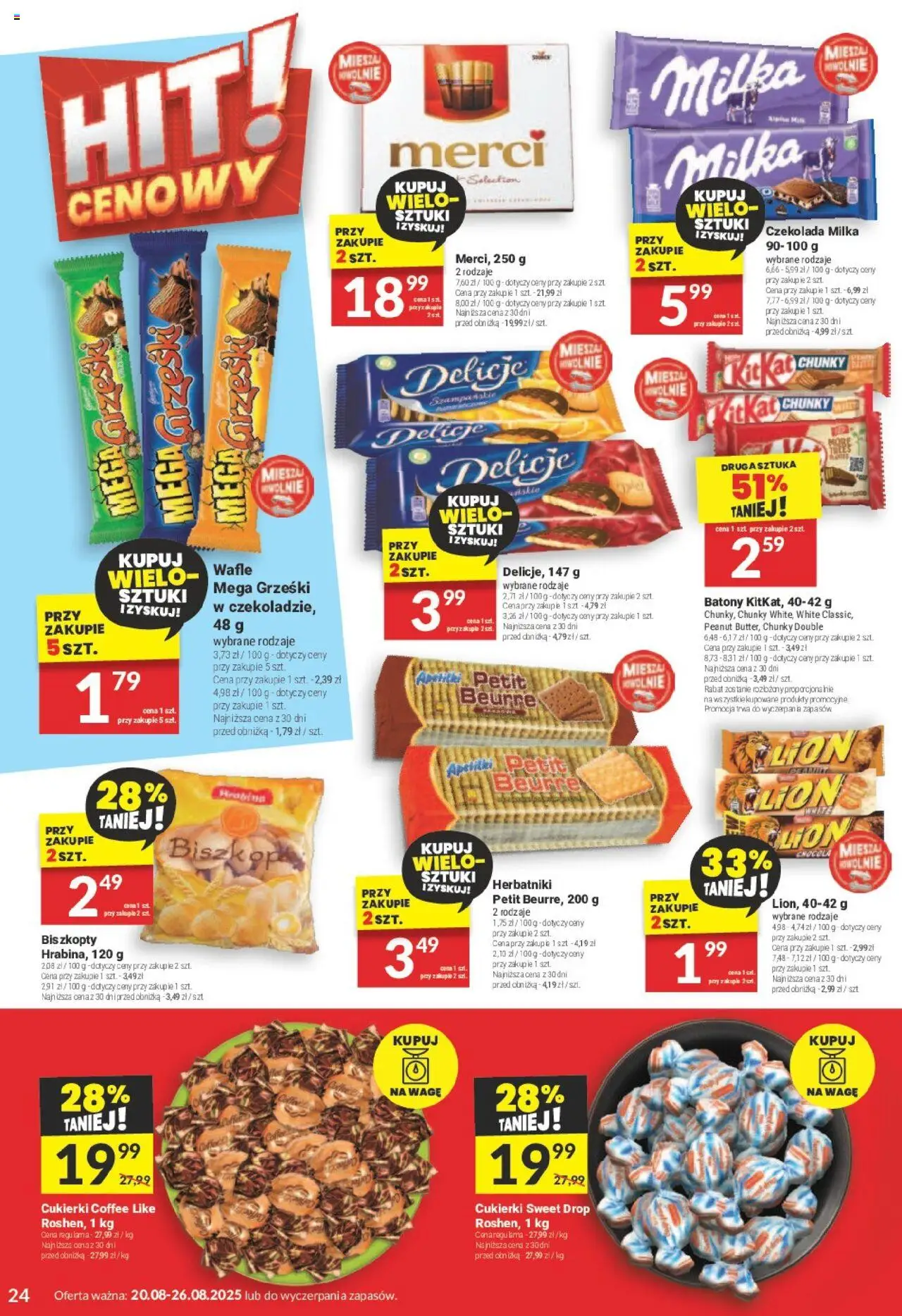 Twój Market Gazetka od 20.08.2025 | Strona: 24 | Produkty: Czekolada milka, Herbatniki, Czekolada, Cukierki