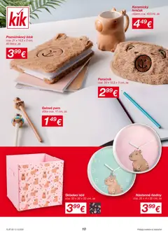 Kik leták platný od 13.10.2025 | Strana: 10 | Produkty: Nástenne hodiny, Hodiny, Kôš, Pero