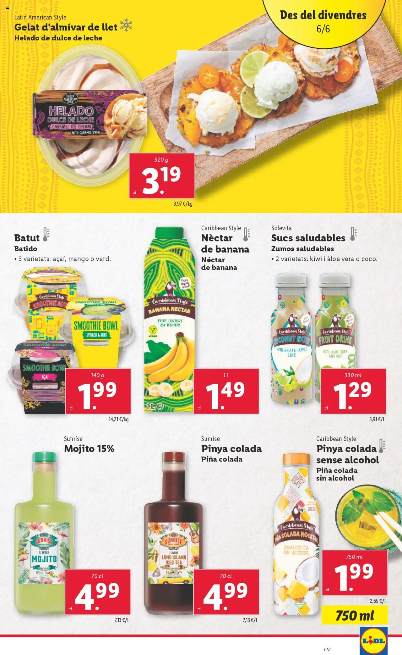 Lidl catálogo BCN │ válido desde el 02.06.2025 | Página: 29 | Productos: Leche, Piña, Kiwi, Helado
