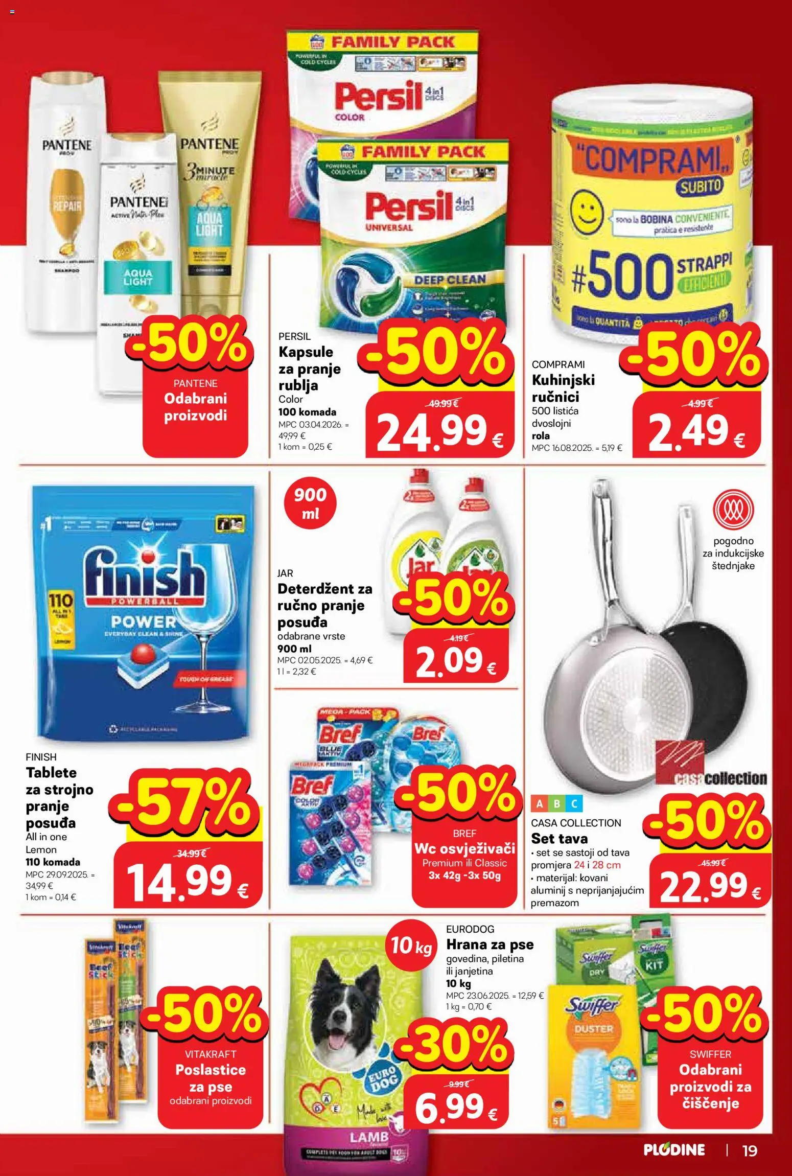 Plodine katalog | vrijedi od 15.04.2026 | Stranica: 19 | Proizvodi: Piletina, Finish, Tava, Persil