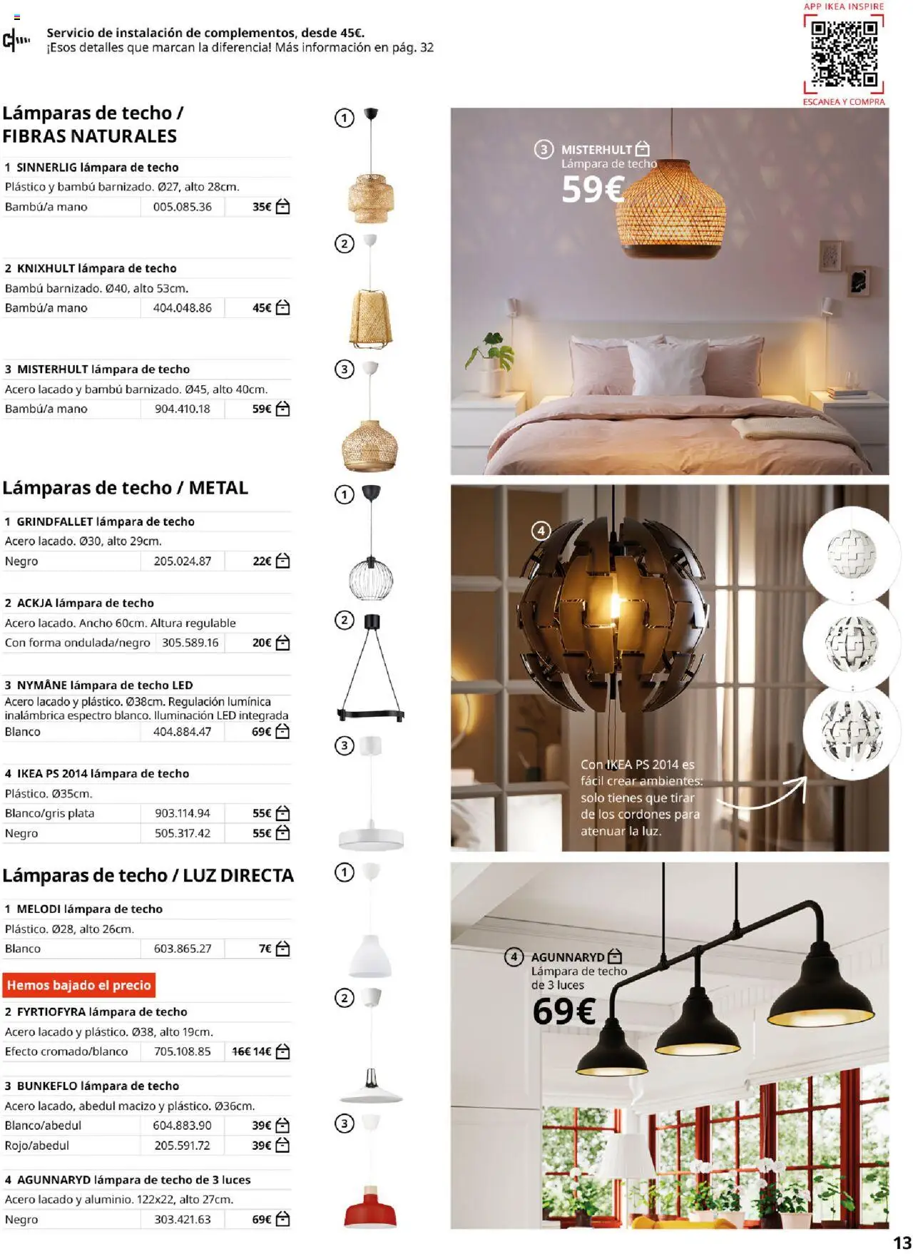 Catálogo IKEA Iluminación │ válido desde el 06.02.2025 | Página: 13 | Productos: Lámpara de techo, Lámpara