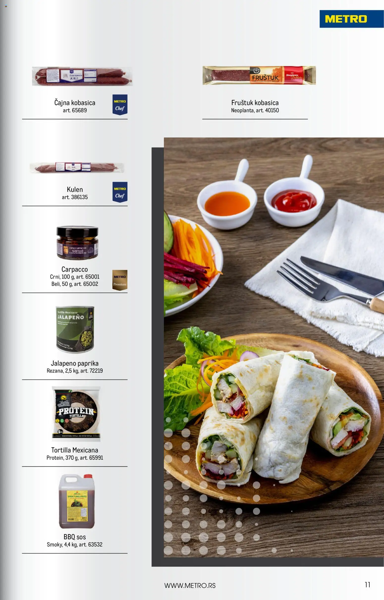 Metro katalog - važi od 01.03.2026 | Strana: 11 | Proizvode: Protein, Paprika, Kulen, Sos