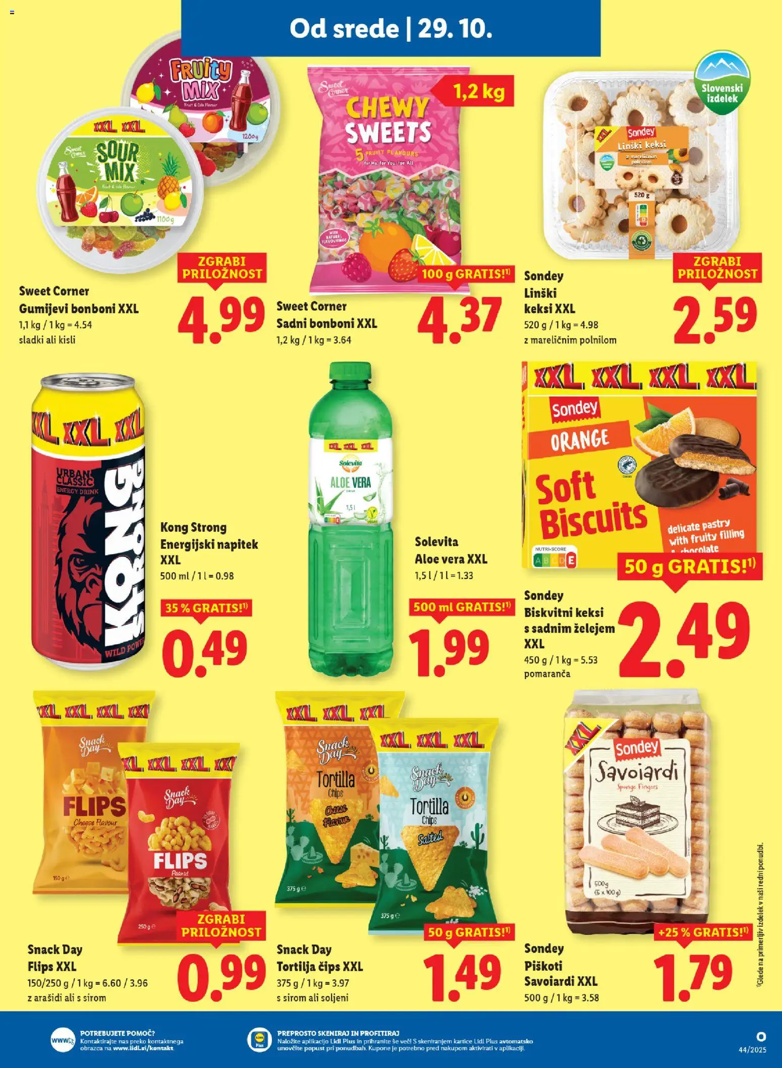 Novi Lidl katalog ponudbe – veljaven od 29.10.2025 | Stran: 17 | Izdelki: Bonboni, Flips, Energijski napitek, Cips