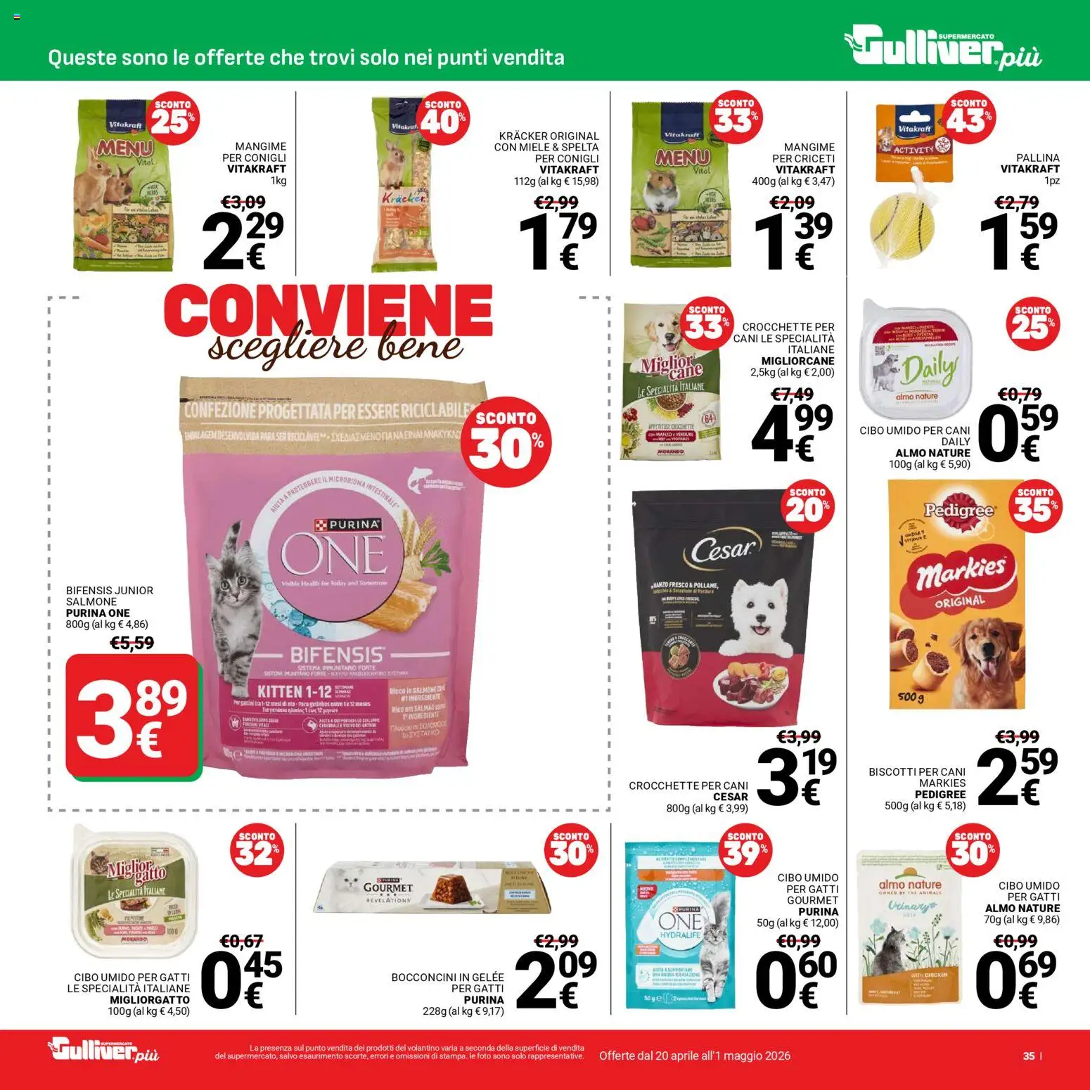 Volantino Gulliver del 20.04.2026 | Pagina: 35 | Prodotti: Manzo, Verdure, The, Miele