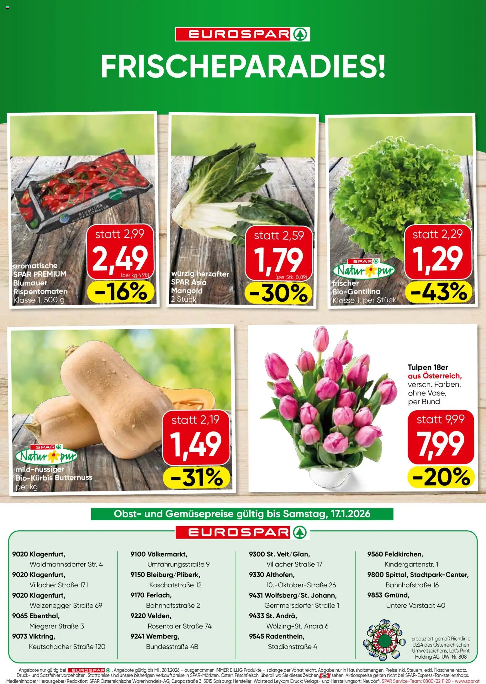 Eurospar Flugblatt - Kärnten gültig ab 15.01.2026 | Seite: 16 | Produkte: Obst