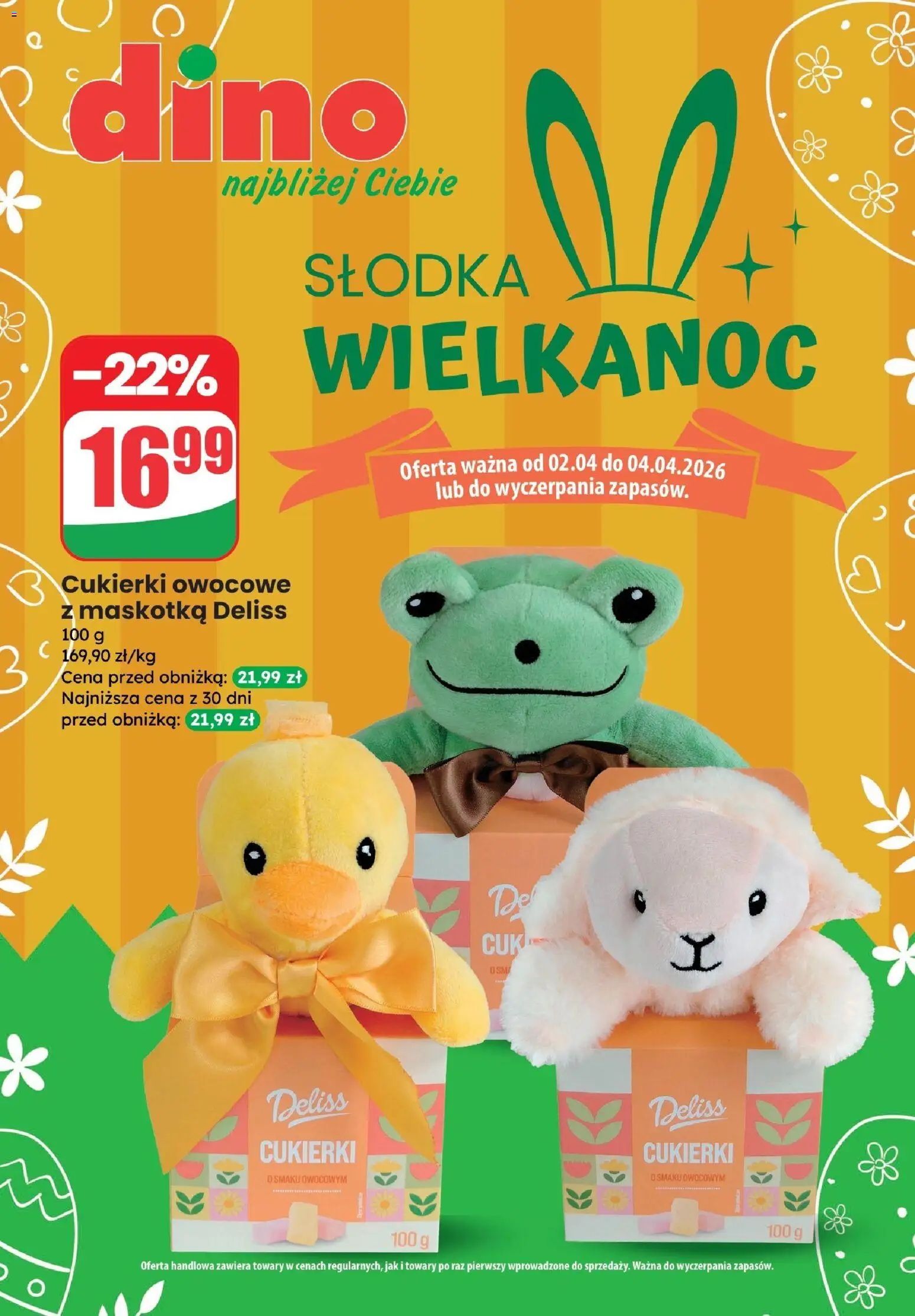 Dino gazetka - Słodka Wielkanoc od 02.04.2026 | Strona: 1 | Produkty: Cukierki owocowe, Cukierki