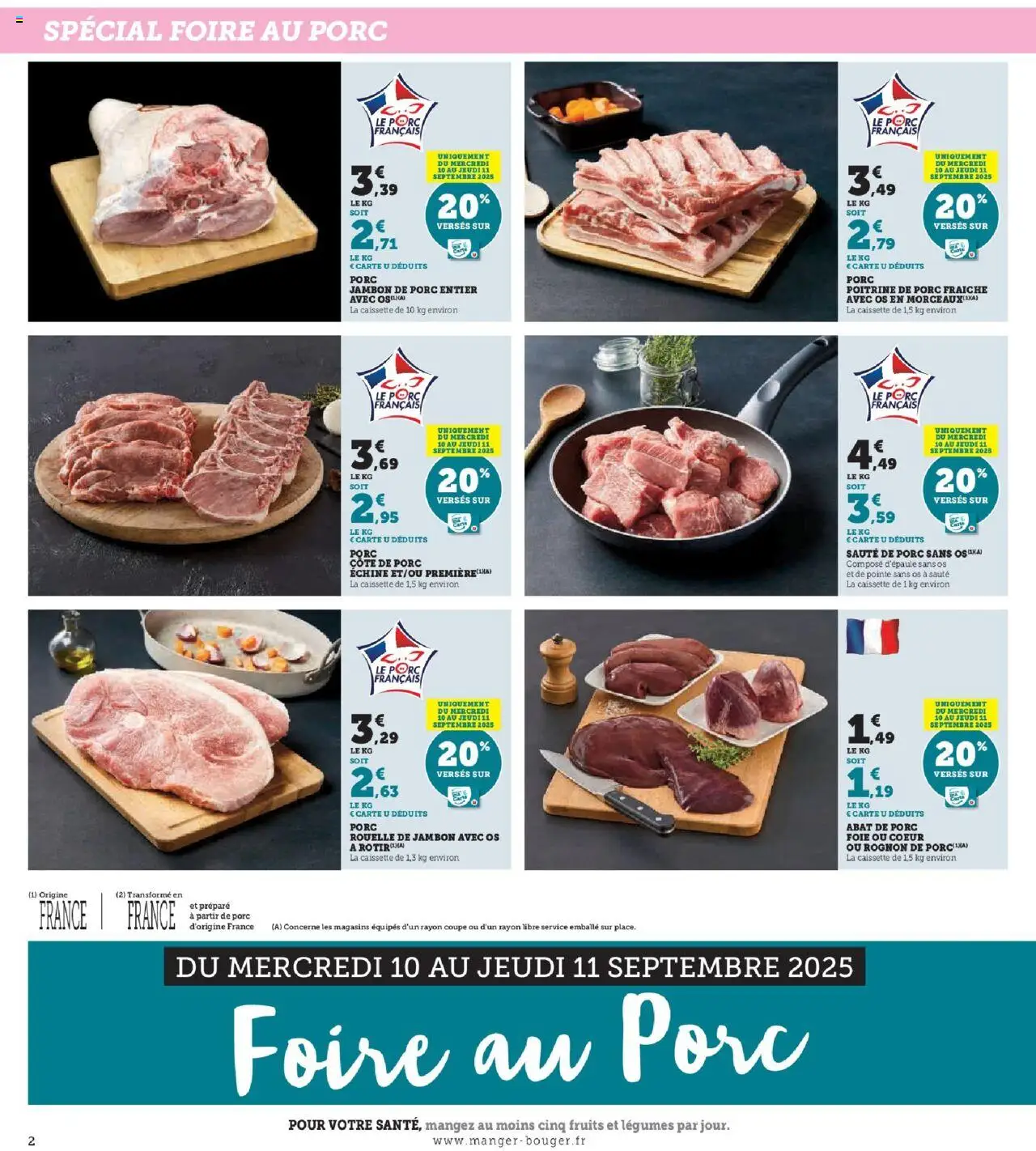  | Page: 2 | Produits: Poitrine de porc, Jambon, Porc, Foire au porc